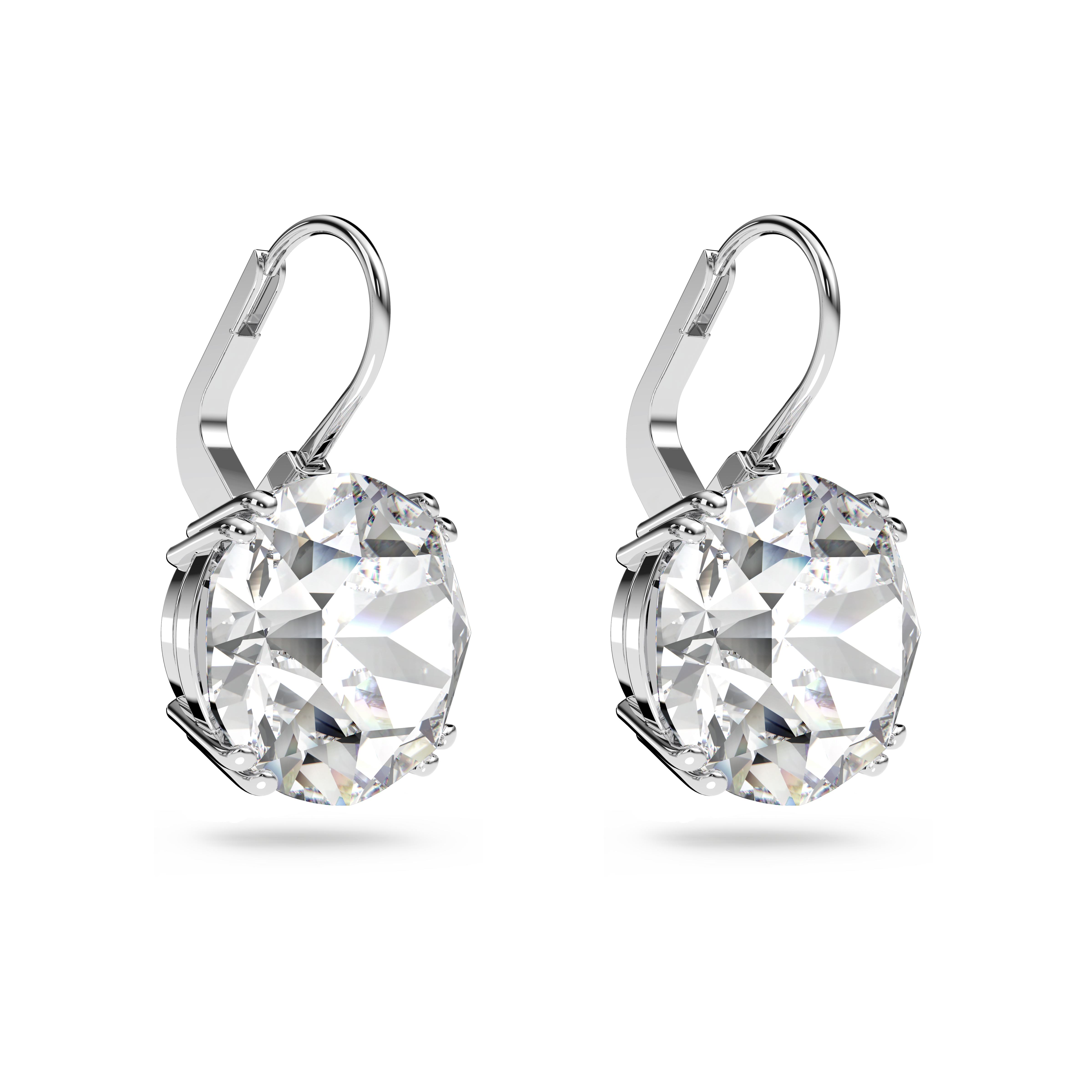 Swarovski Millenia drop earrings, Round cut, White, Rhodium plated 5628351
