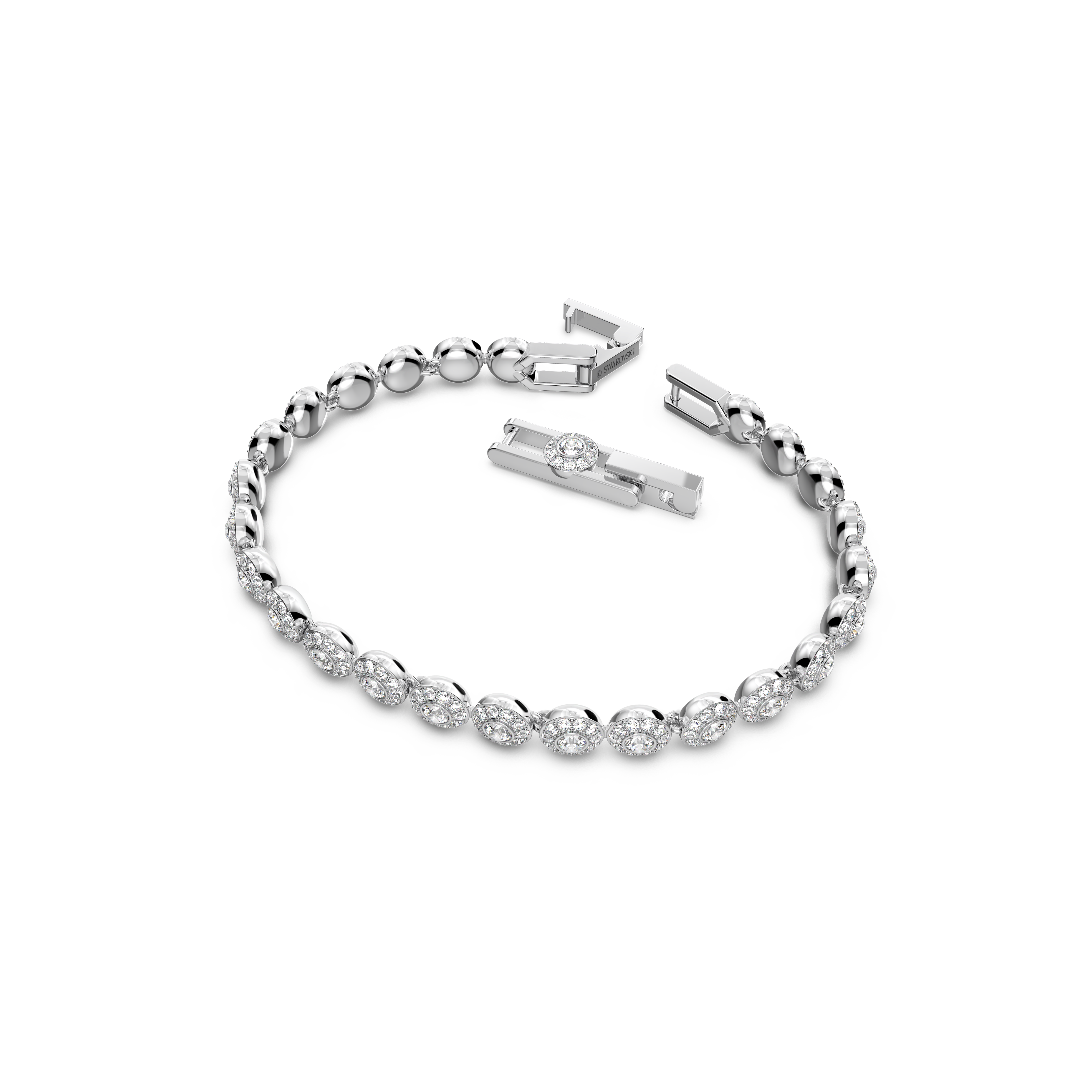 Swarovski Una Angelic bracelet, Round cut, Small, White, Rhodium plated 5633833