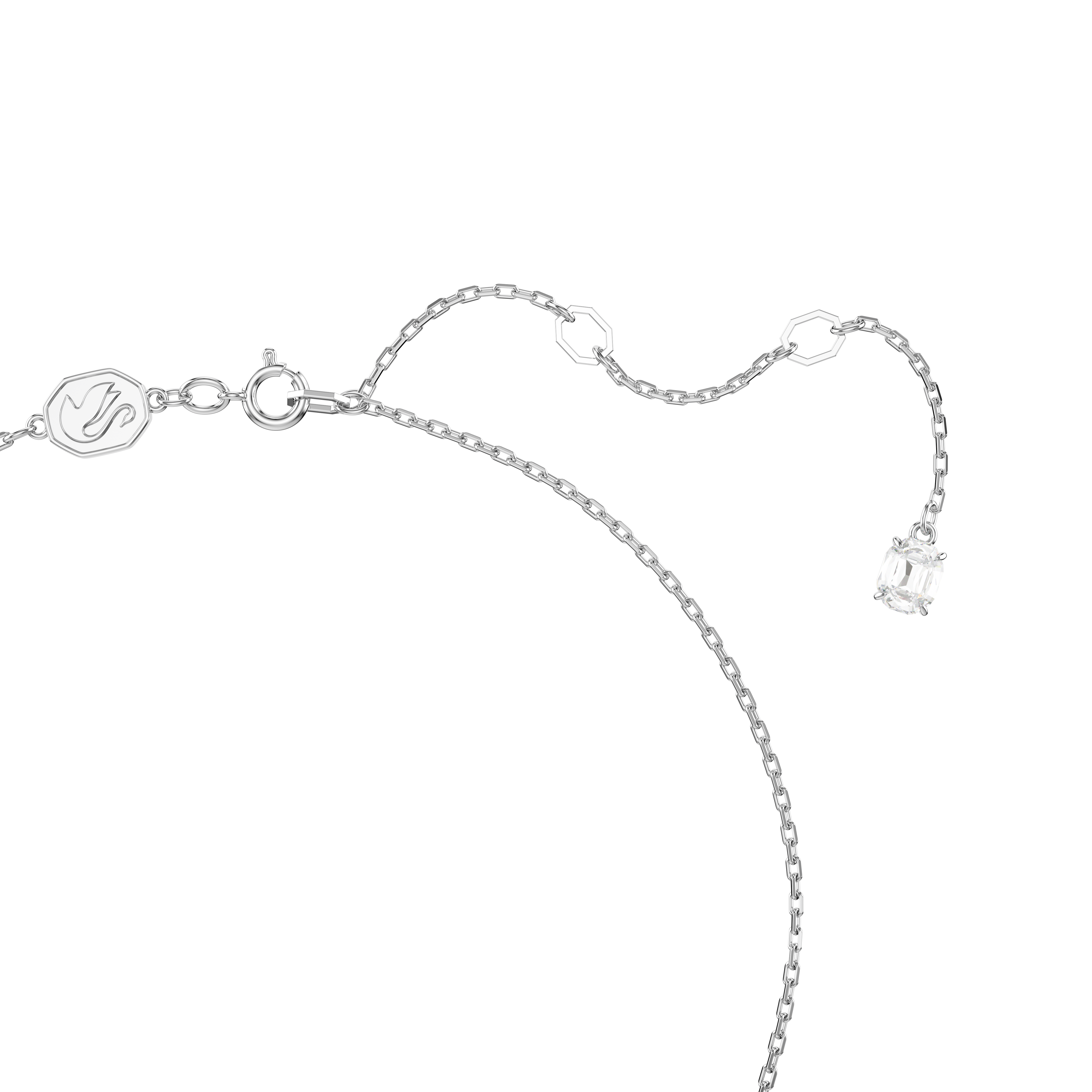 Swarovski Una Angelic pendant, Round cut, Pavé, White, Rhodium plated 5636264