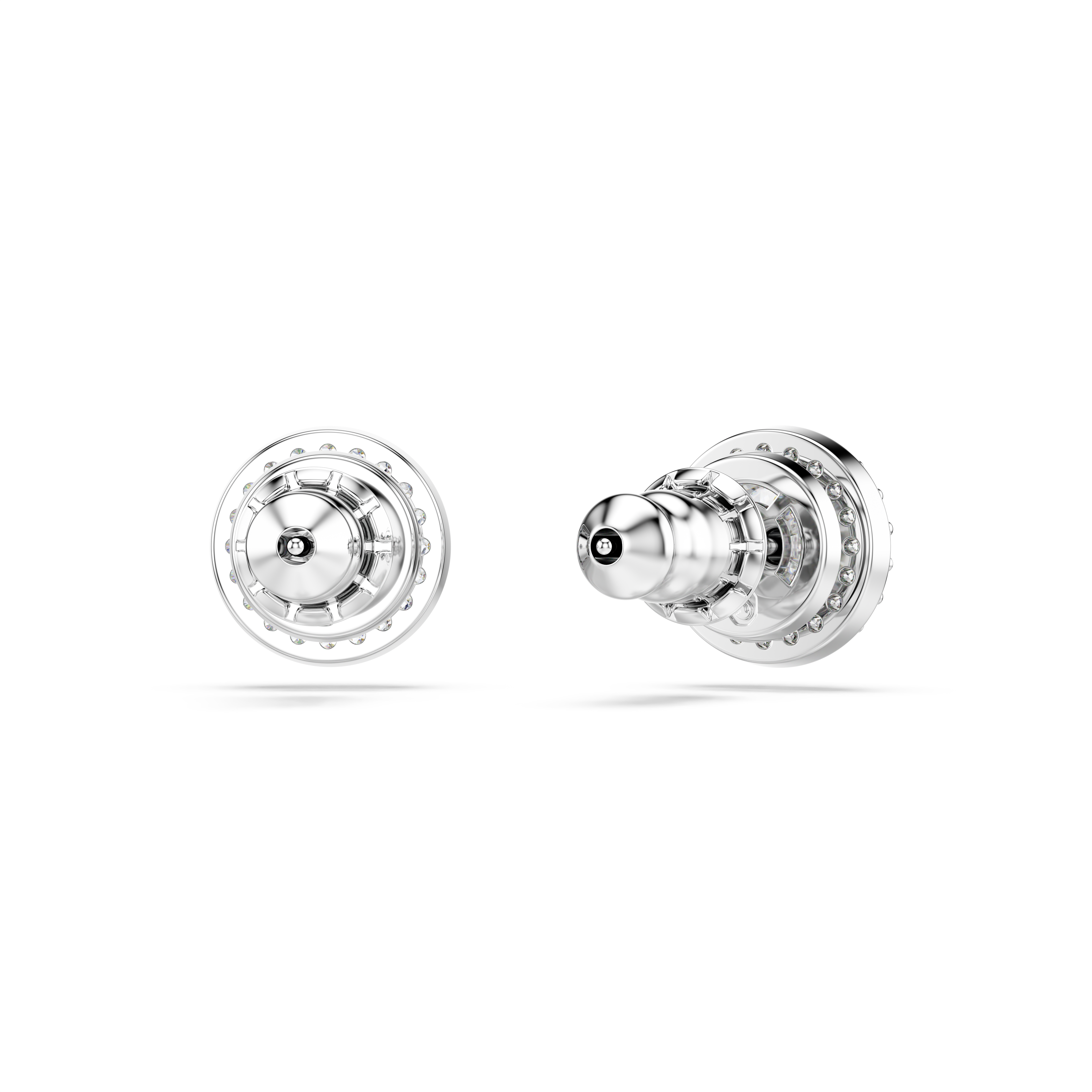 Swarovski Una Angelic stud earrings, Round cut, Pavé, White, Rhodium plated 5636269