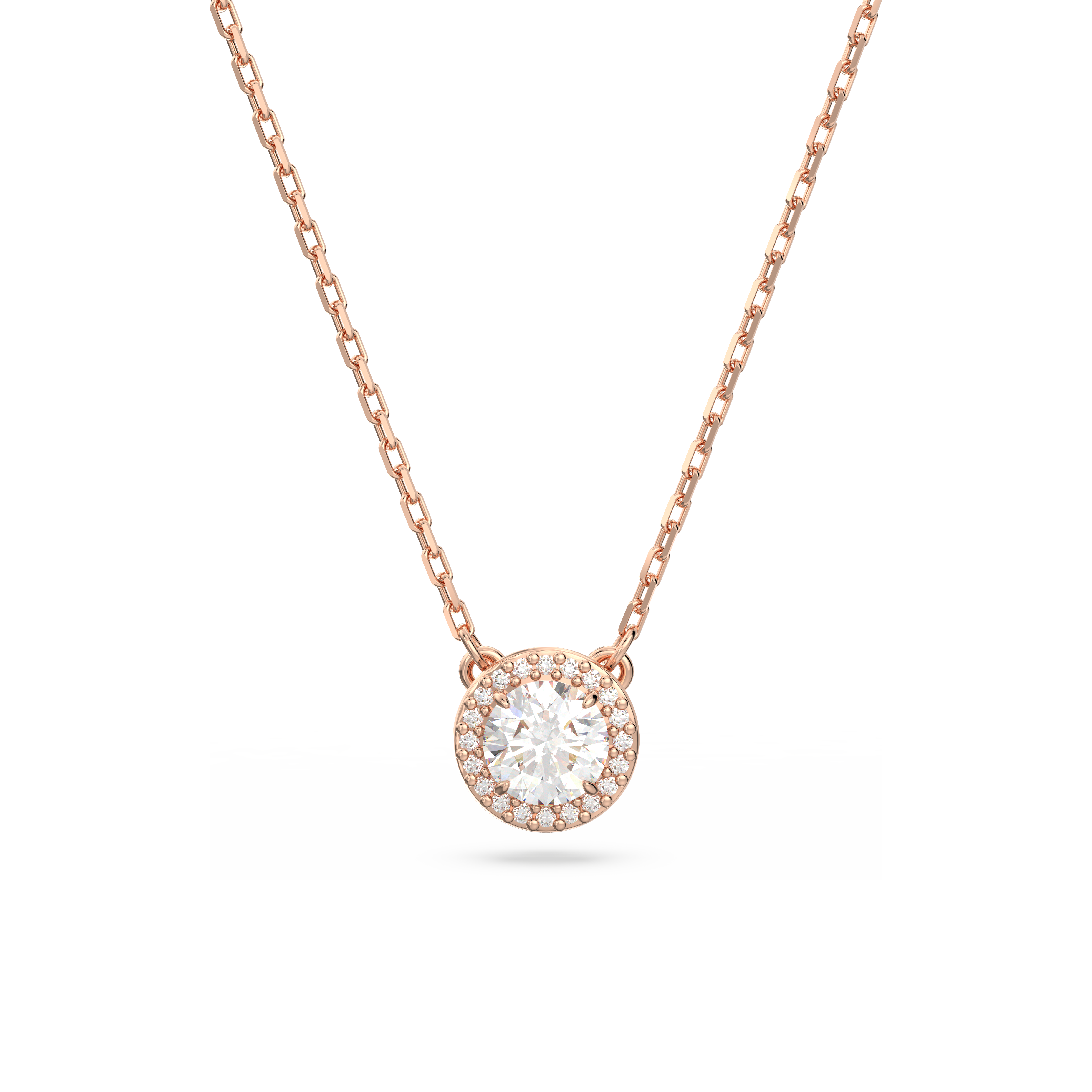 Swarovski Una Angelic pendant, Round cut, Pavé, White, Rose gold-tone plated 5636272