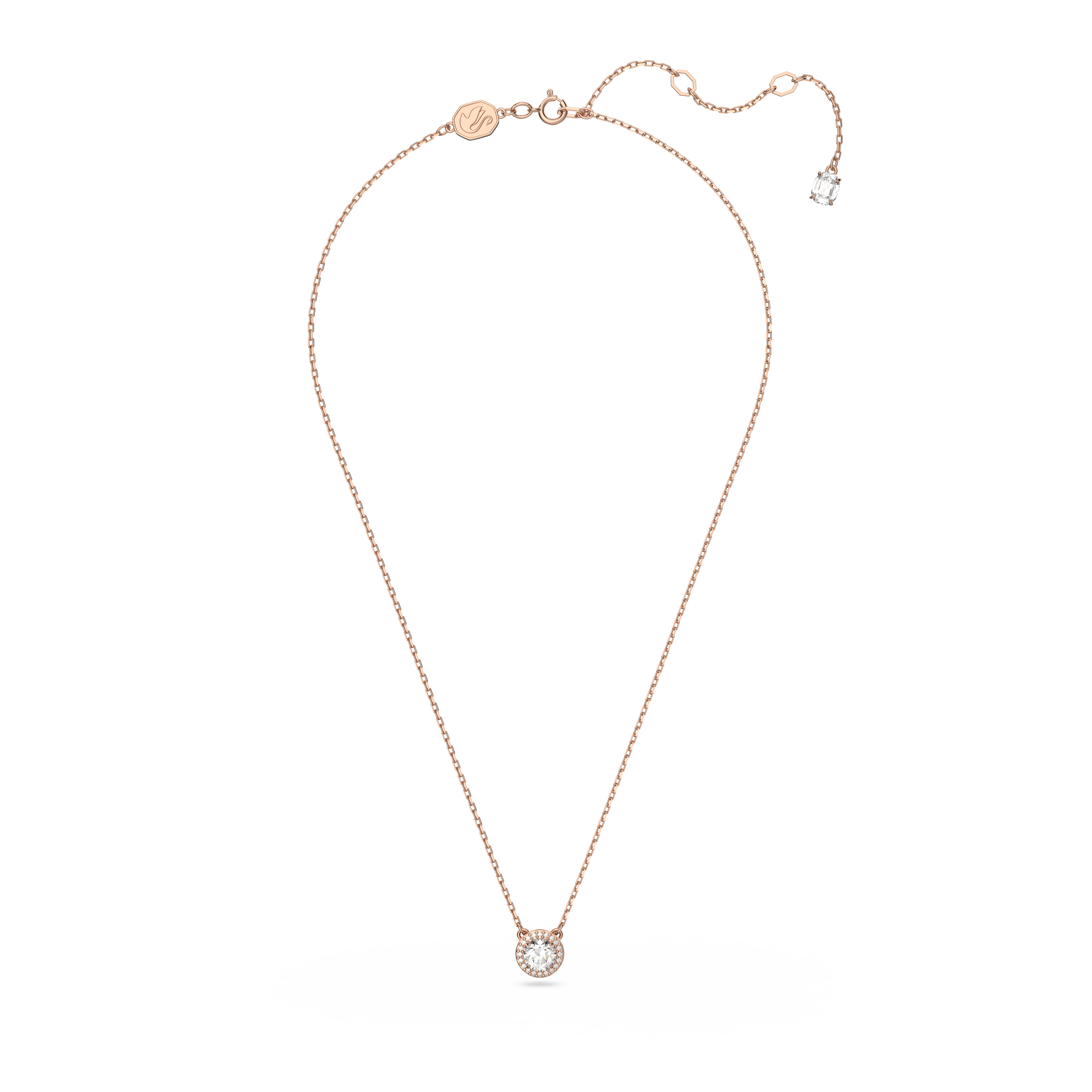 Swarovski Una Angelic pendant, Round cut, Pavé, White, Rose gold-tone plated 5636272