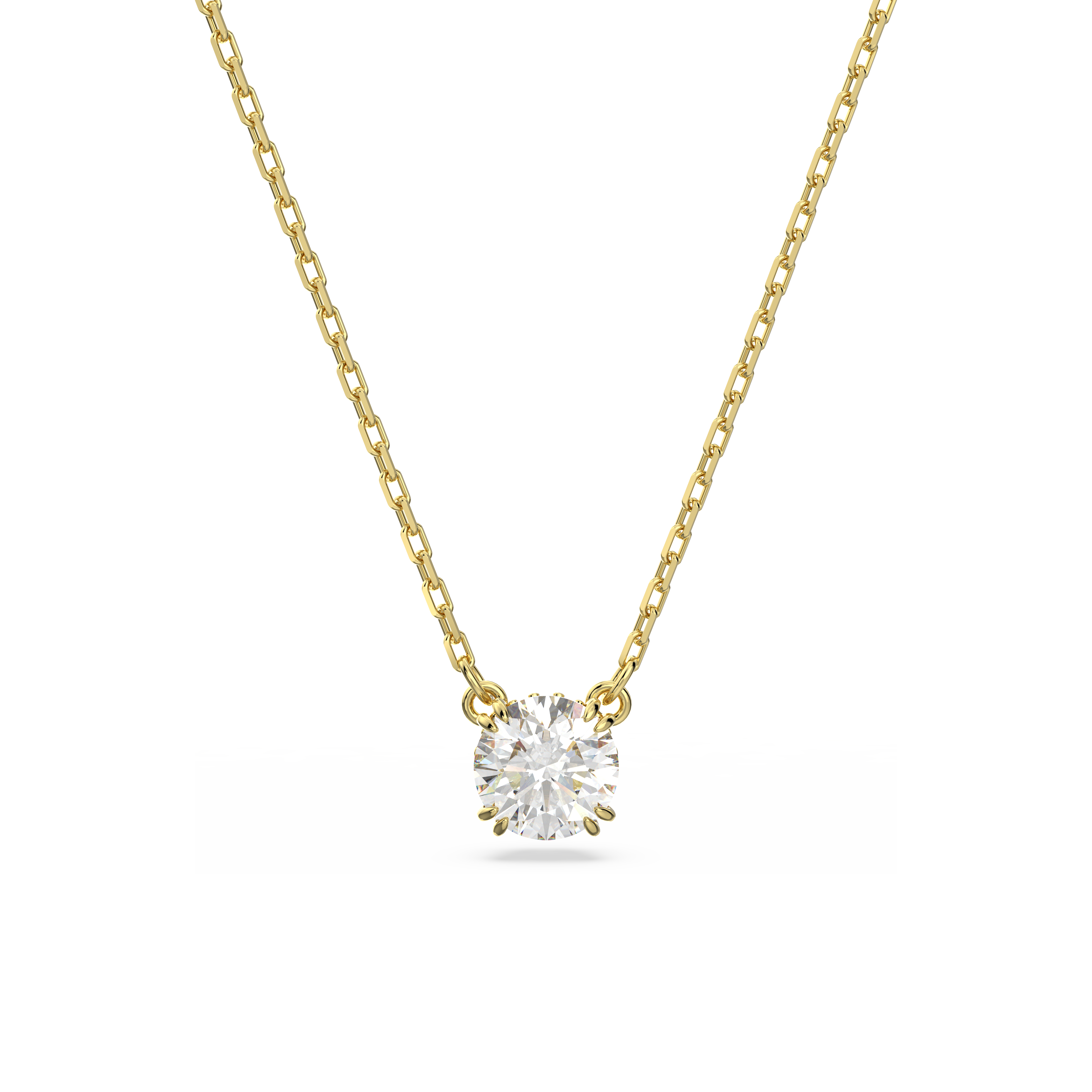 Swarovski Stilla pendant, Round cut, White, Gold-tone plated 5636703