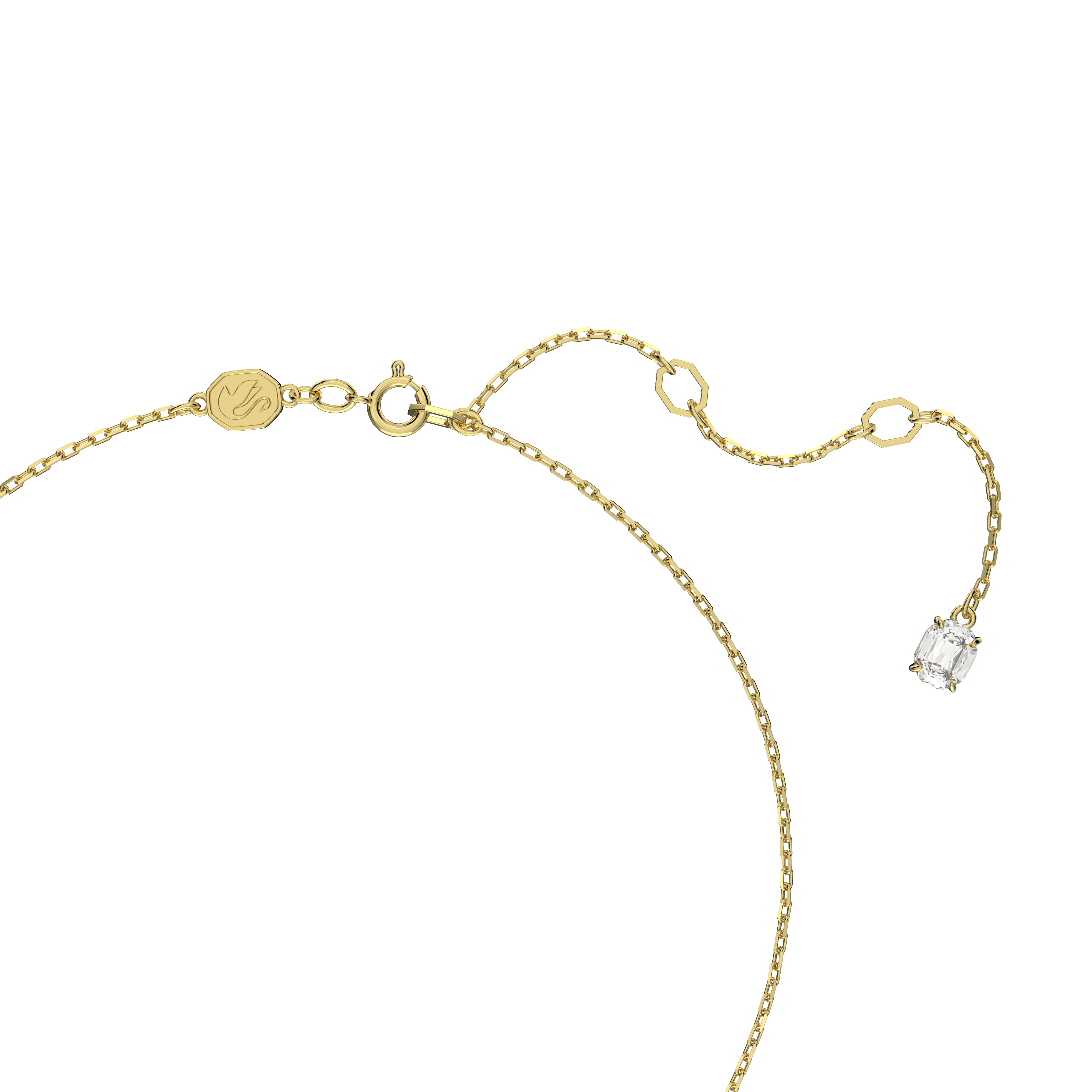 Swarovski Stilla pendant, Round cut, White, Gold-tone plated 5636703