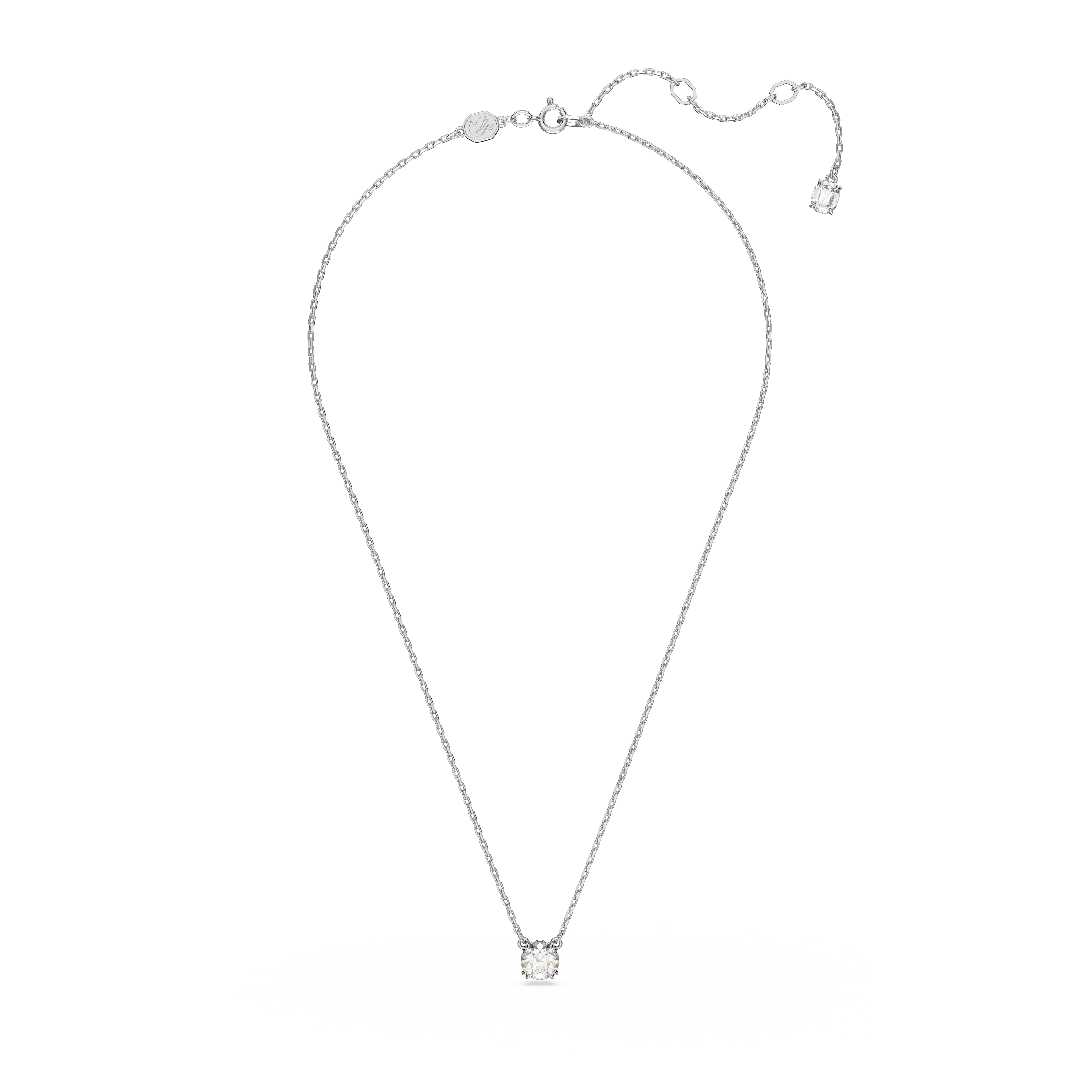 Swarovski Stilla pendant, Round cut, White, Rhodium plated 5636706