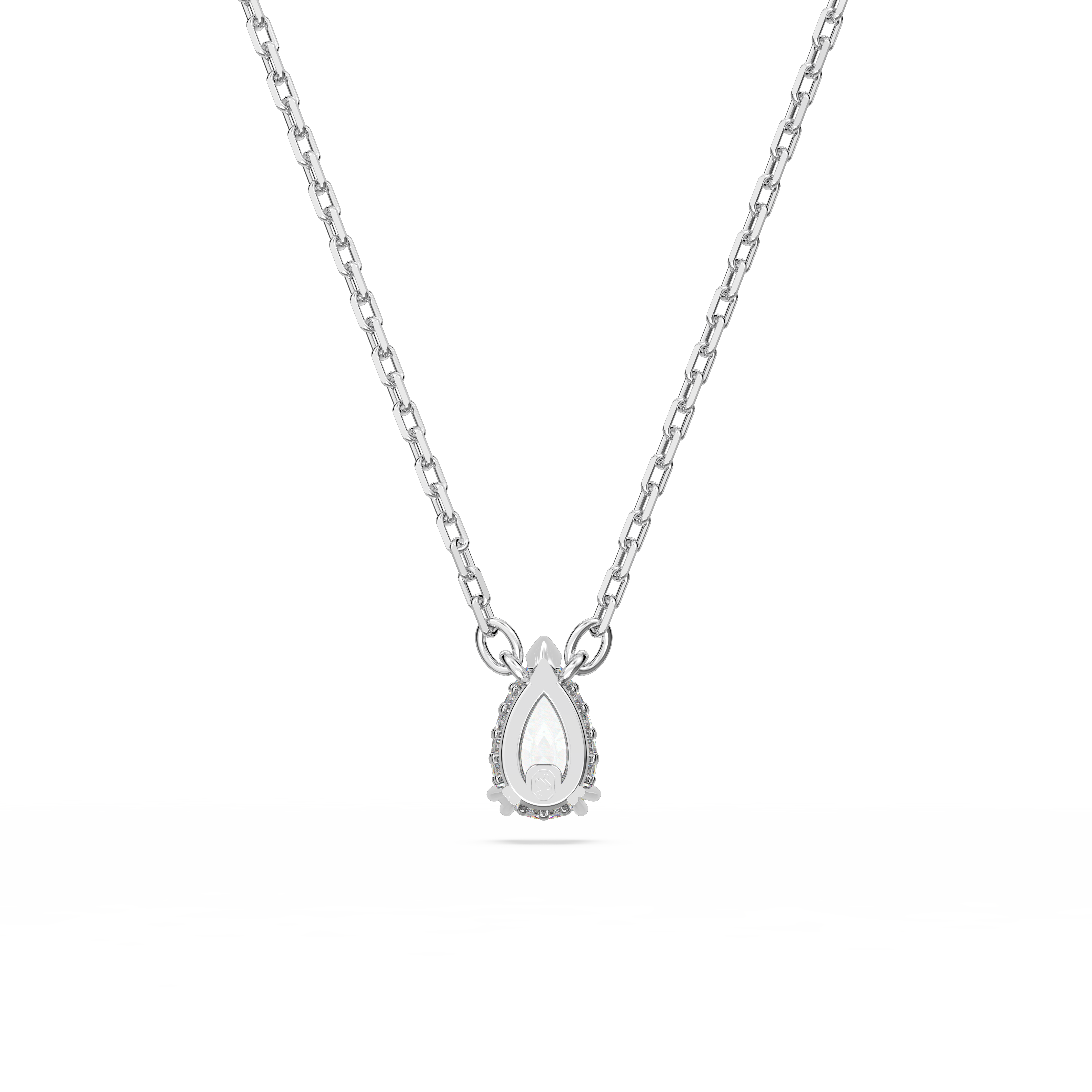 Swarovski Stilla pendant, Pear cut, White, Rhodium plated 5636708