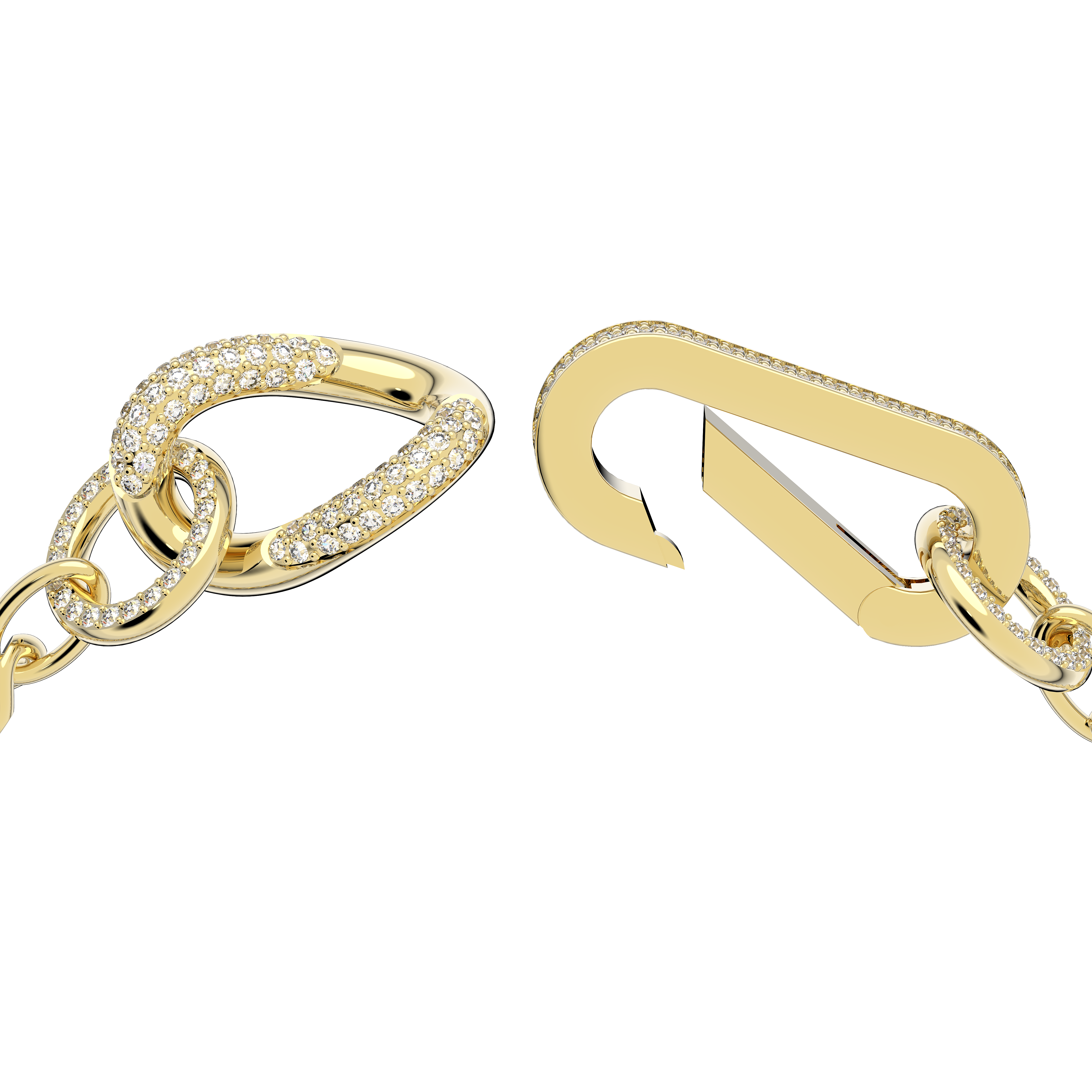 SWAROVSKI DEXTERA BRACELET, PAVÉ, MIXED LINKS, WHITE, GOLD-TONE PLATED