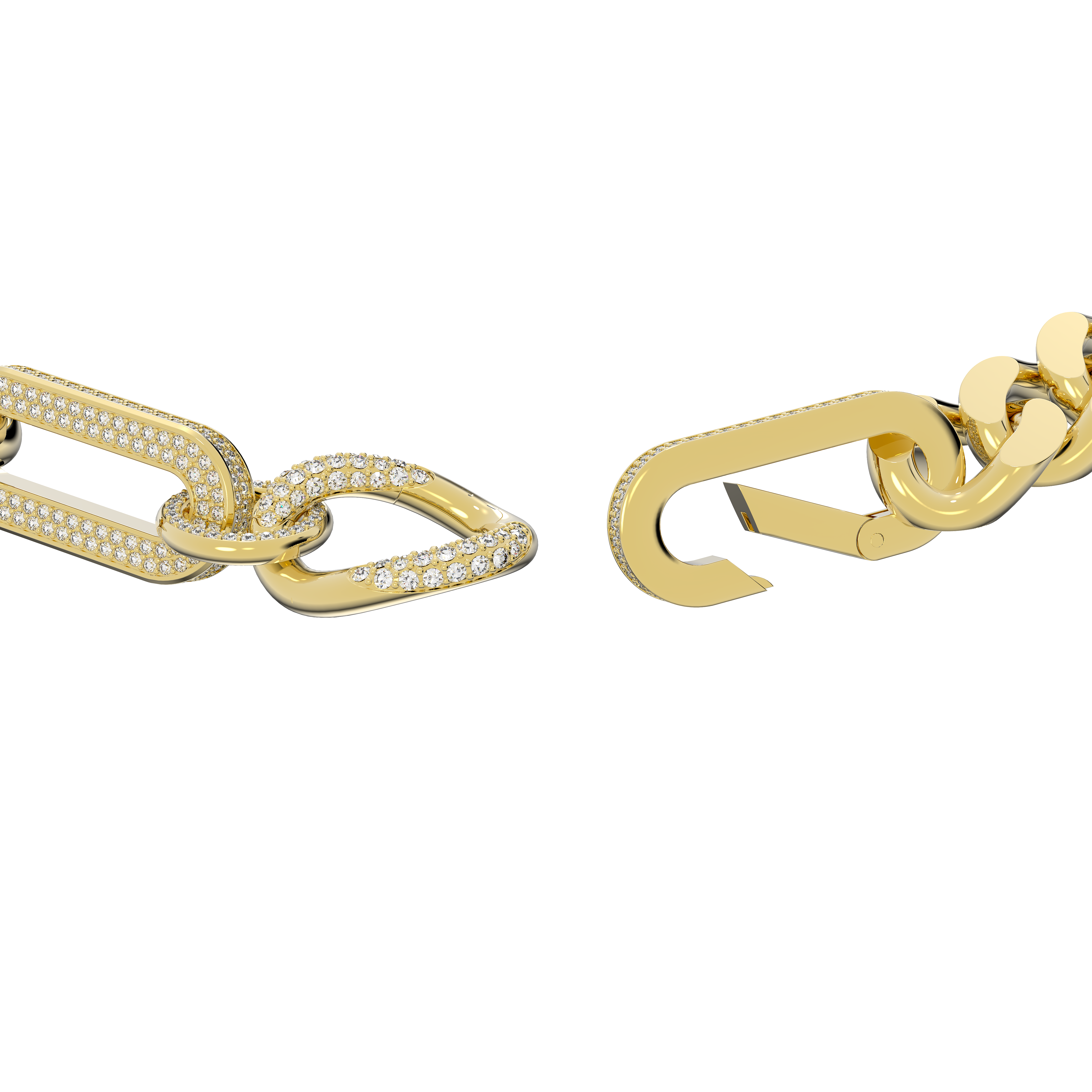 SWAROVSKI DEXTERA NECKLACE, STATEMENT, MIXED LINKS, WHITE, GOLD-TONE PLATED 5639332