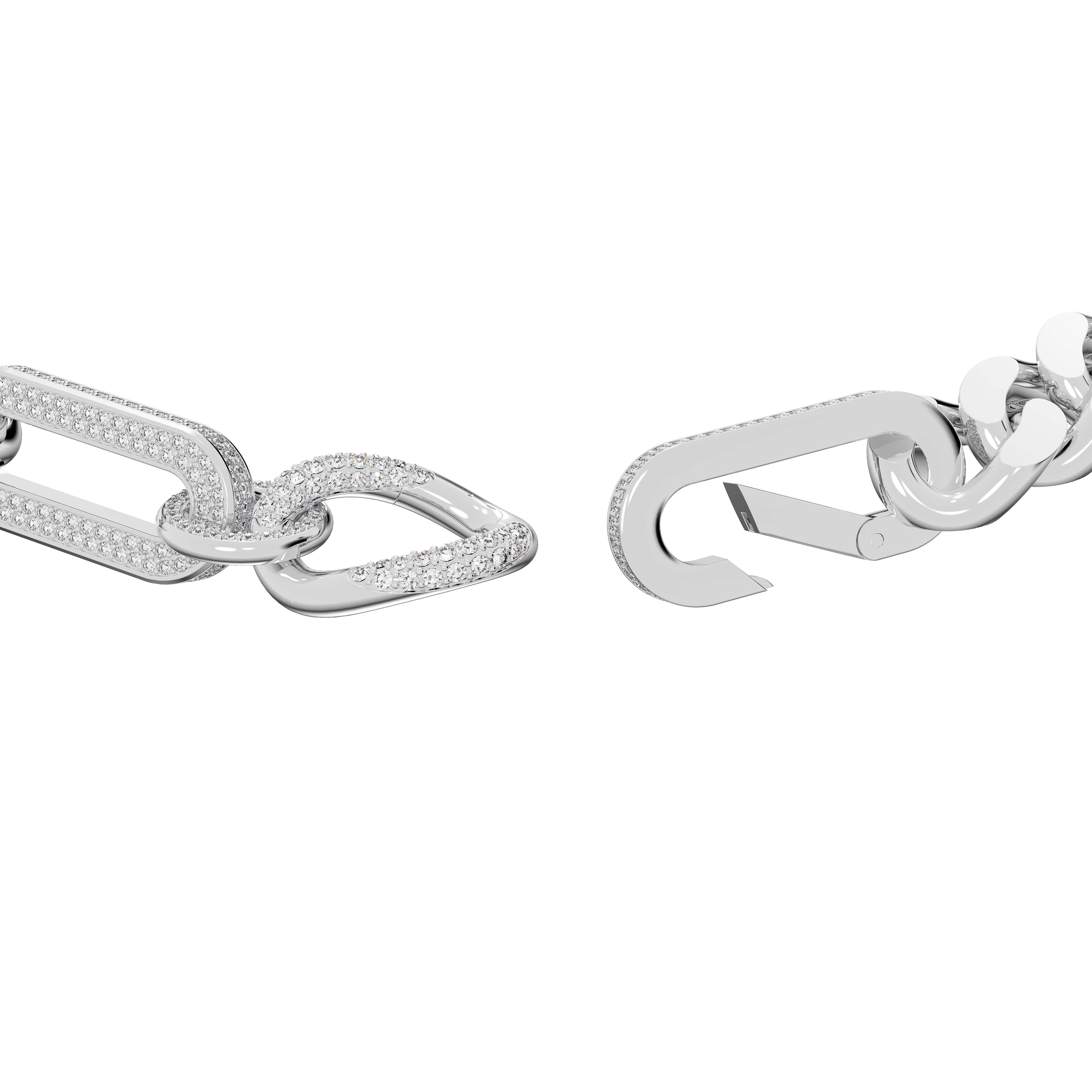SWAROVSKI DEXTERA NECKLACE, STATEMENT, MIXED LINKS, WHITE, RHODIUM PLATED 5639333