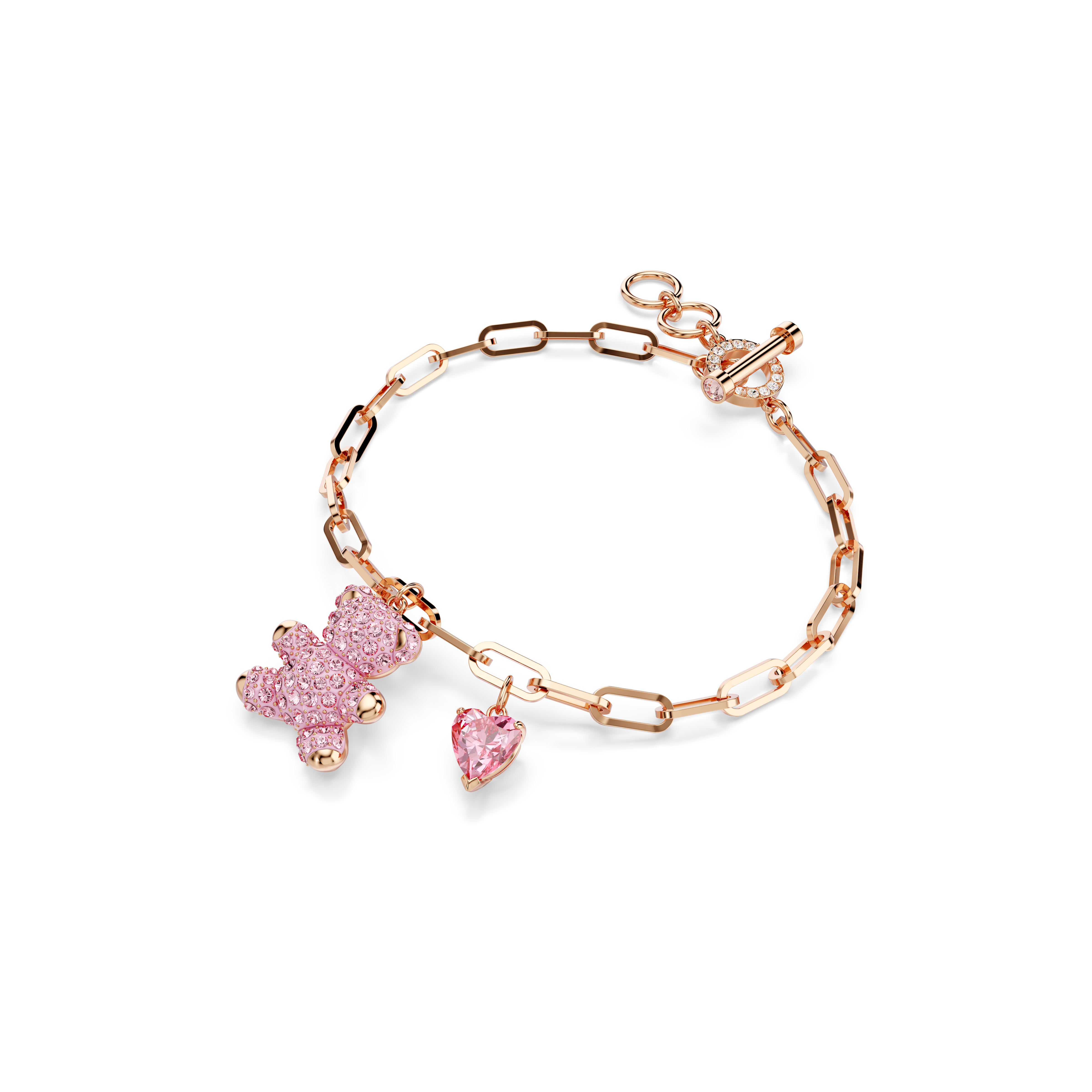 Swarovski Teddy bracelet, Bear, Pink, Rose gold-tone plated 5642978
