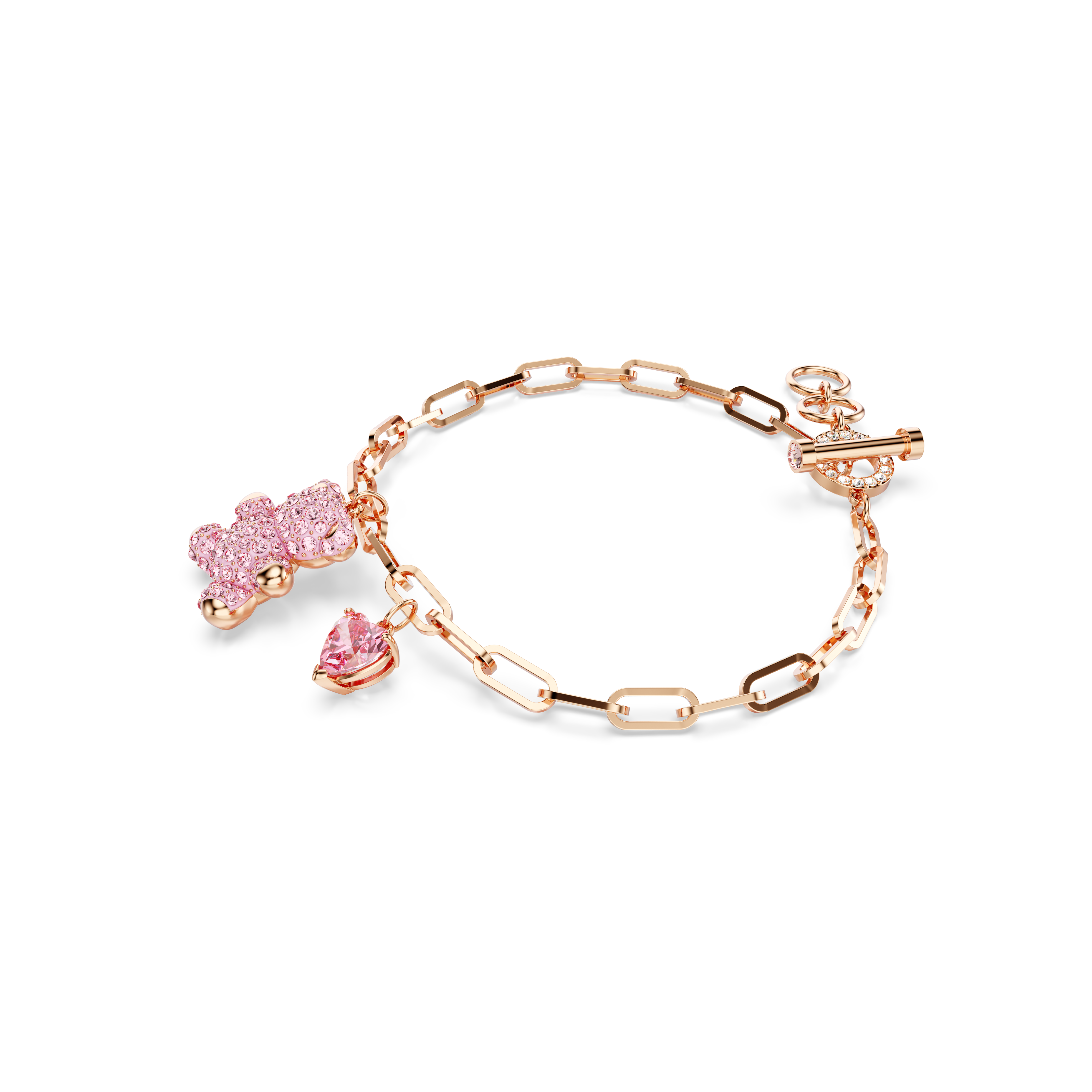 Swarovski Teddy bracelet, Bear, Pink, Rose gold-tone plated 5642978