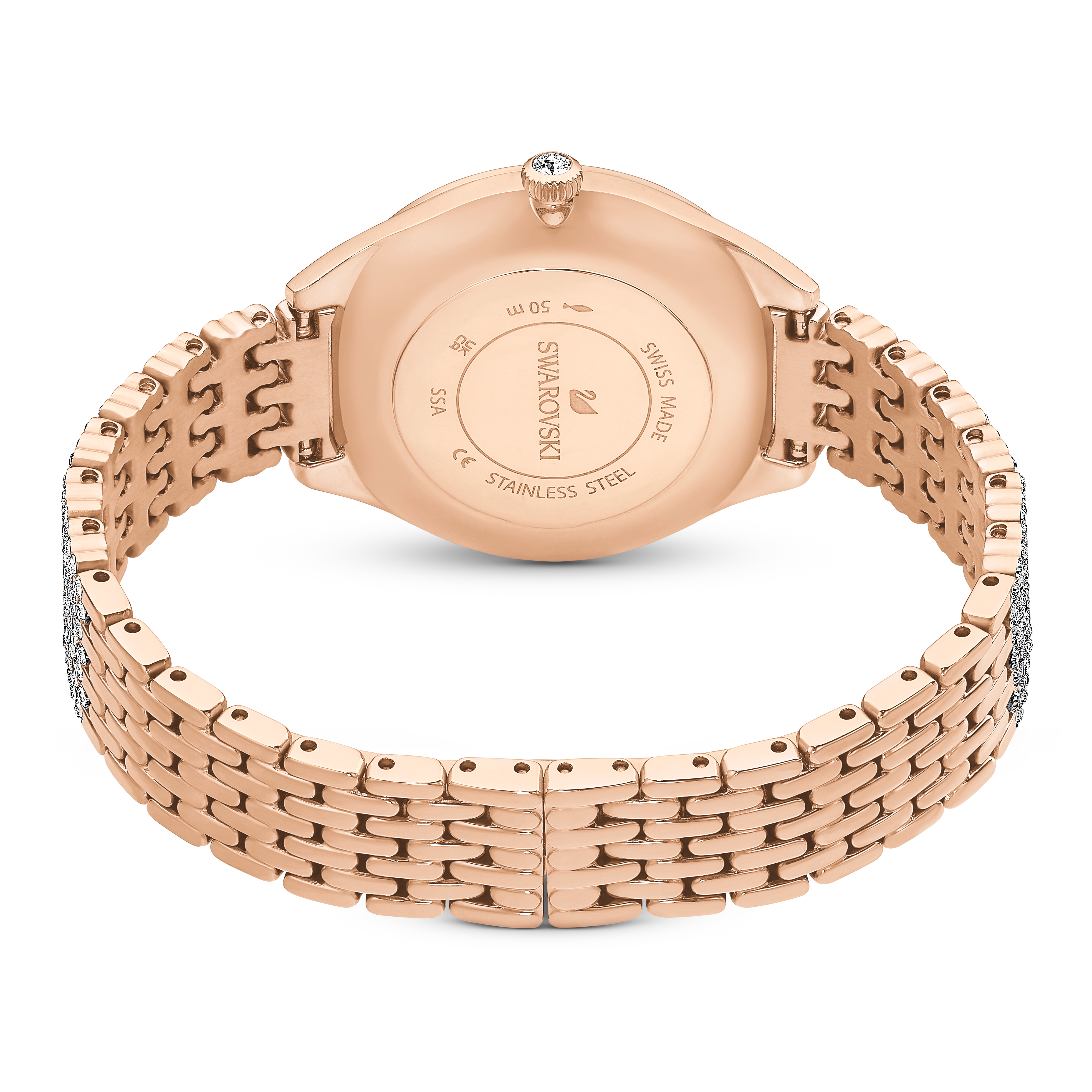 Swarovski Attract watch, Swiss Made, Full pavé, Crystal bracelet, Rose gold tone, Rose gold-tone finish 5644053