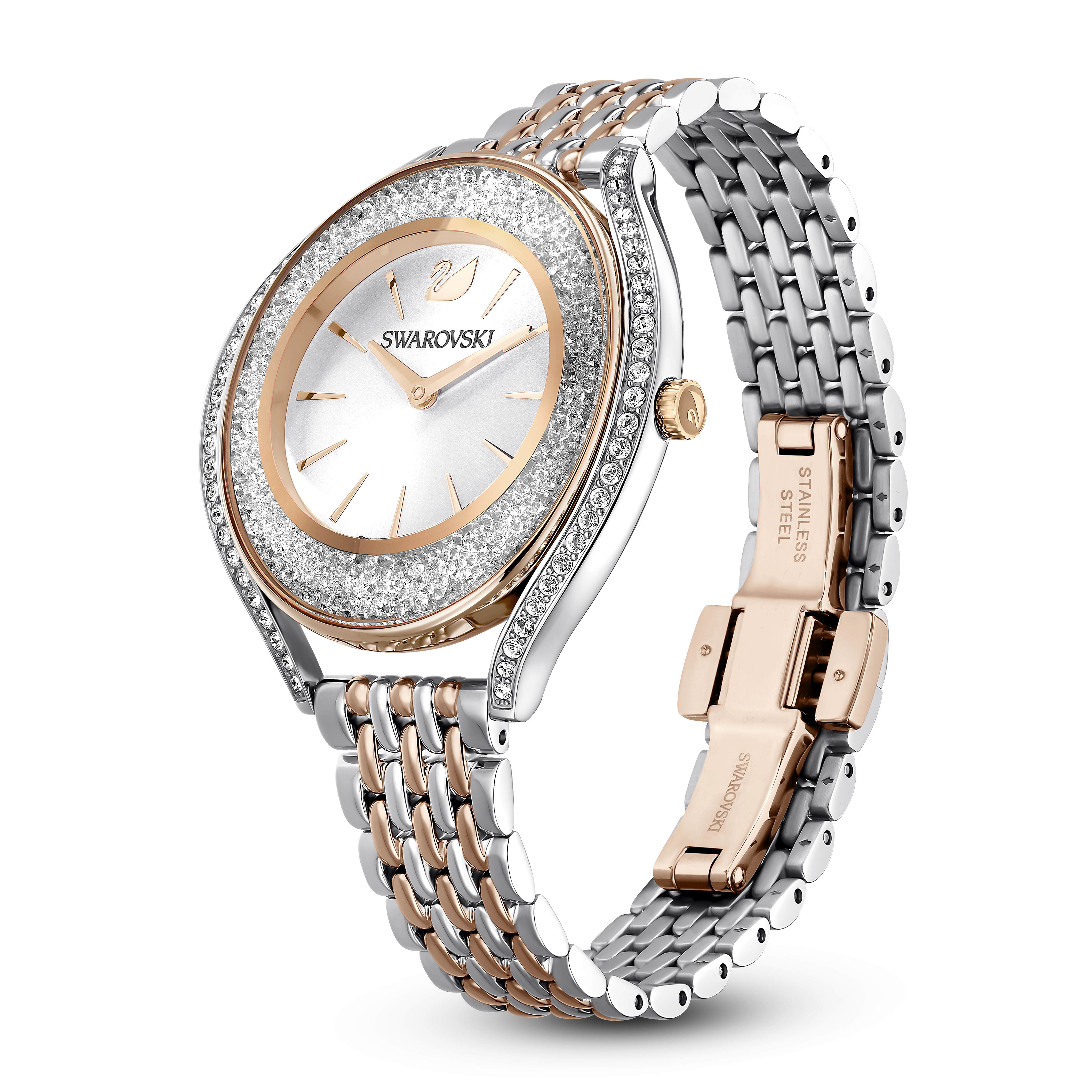 Swarovski Crystalline aura watch, Swiss Made, Metal bracelet, Rose gold tone, Mixed metal finish 5644075
