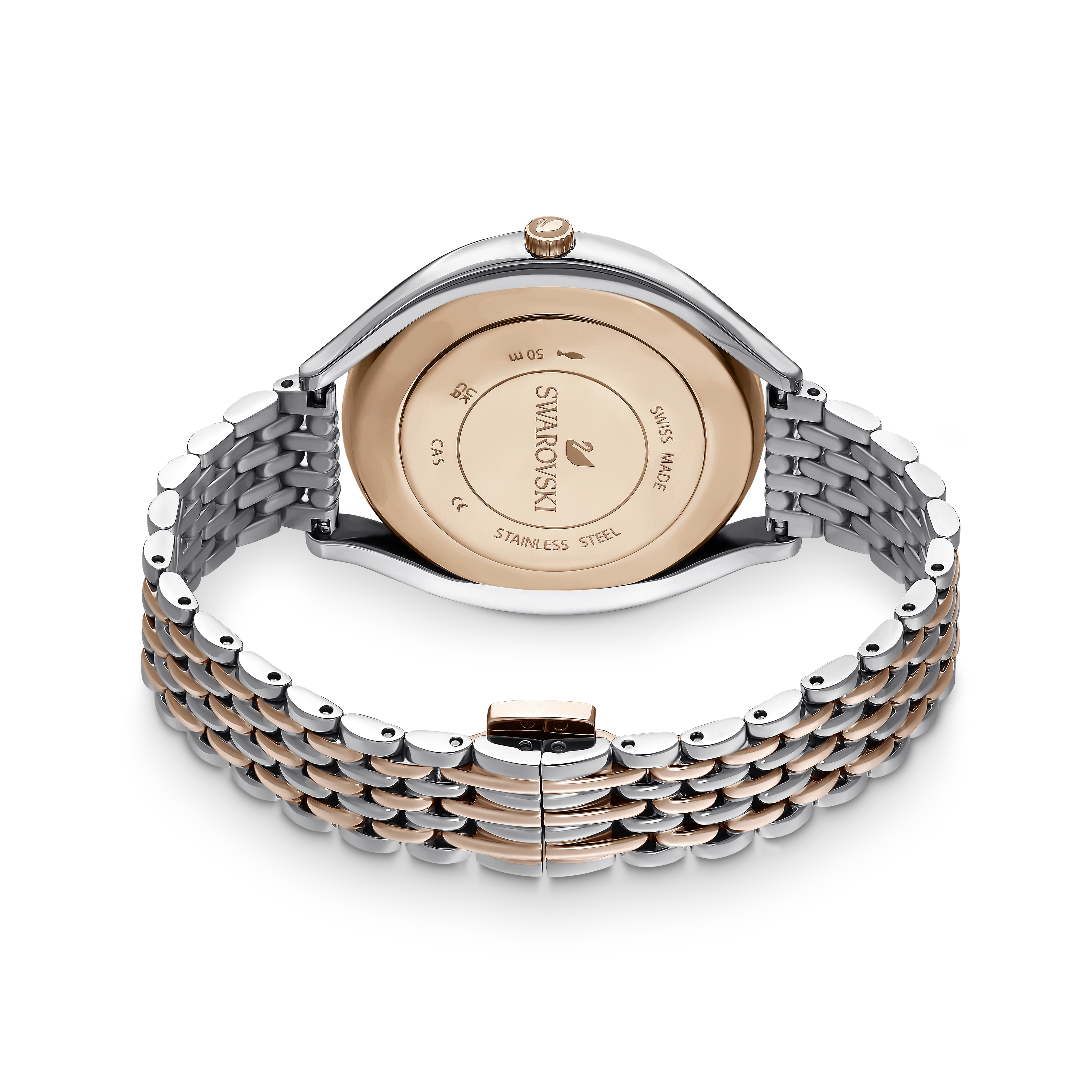 Swarovski Crystalline aura watch, Swiss Made, Metal bracelet, Rose gold tone, Mixed metal finish 5644075