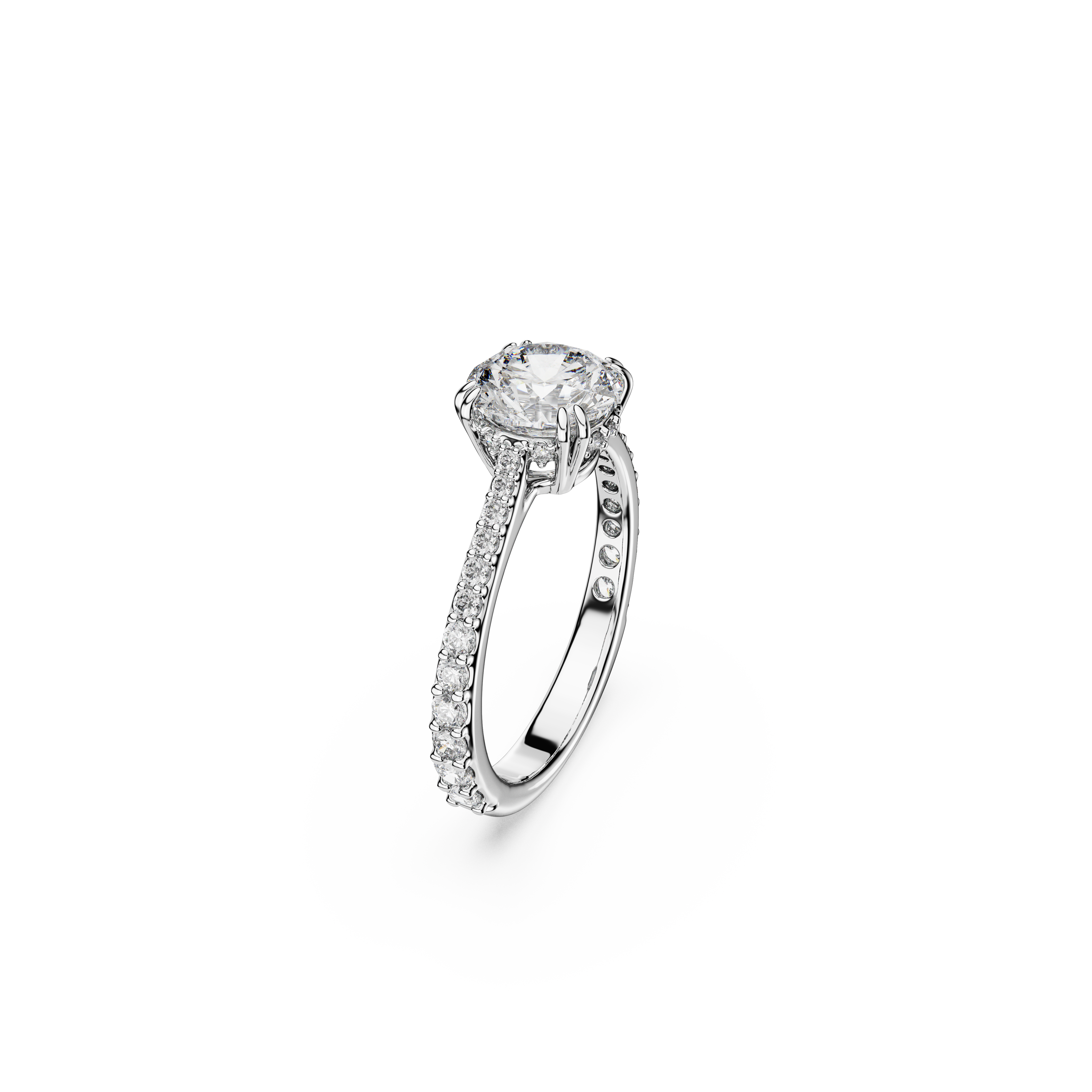 Swarovski Stilla cocktail ring, Round cut, Pavé, White, Rhodium plated 5645250
