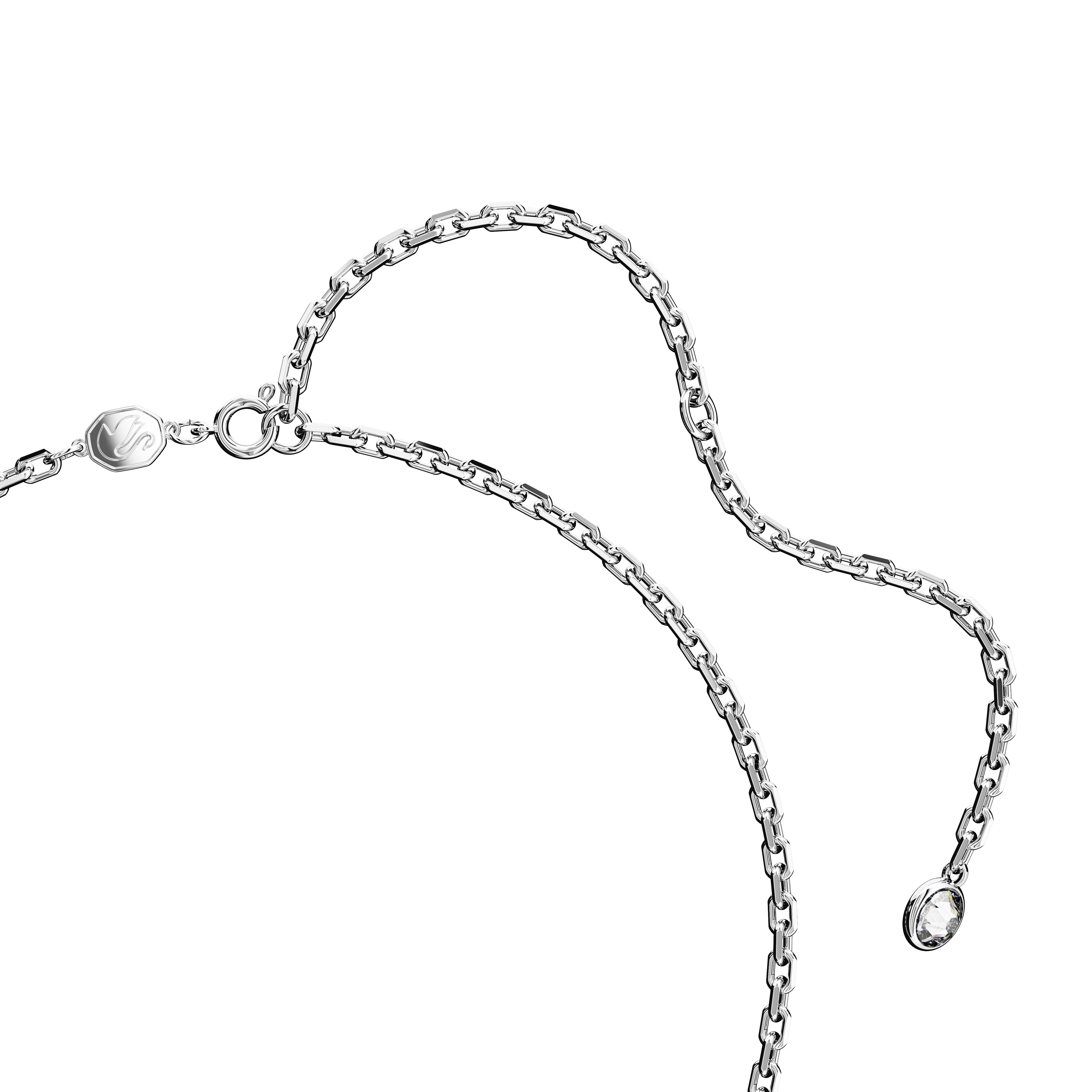 SWAROVSKI SWAROVSKI ICONIC SWAN NECKLACE, SWAN, LONG, WHITE, RHODIUM PLATED 5647546