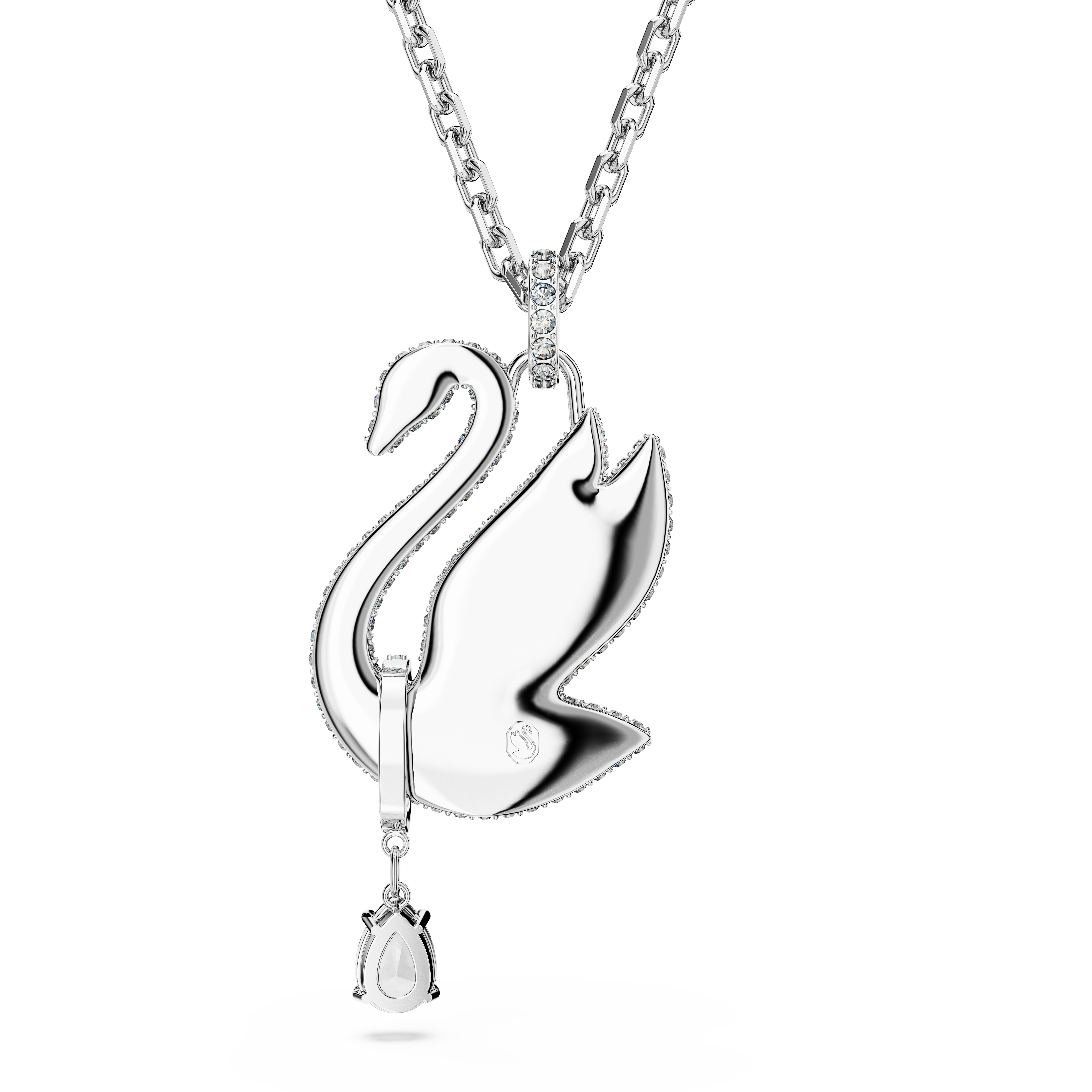 SWAROVSKI SWAROVSKI ICONIC SWAN NECKLACE, SWAN, LONG, WHITE, RHODIUM PLATED 5647546