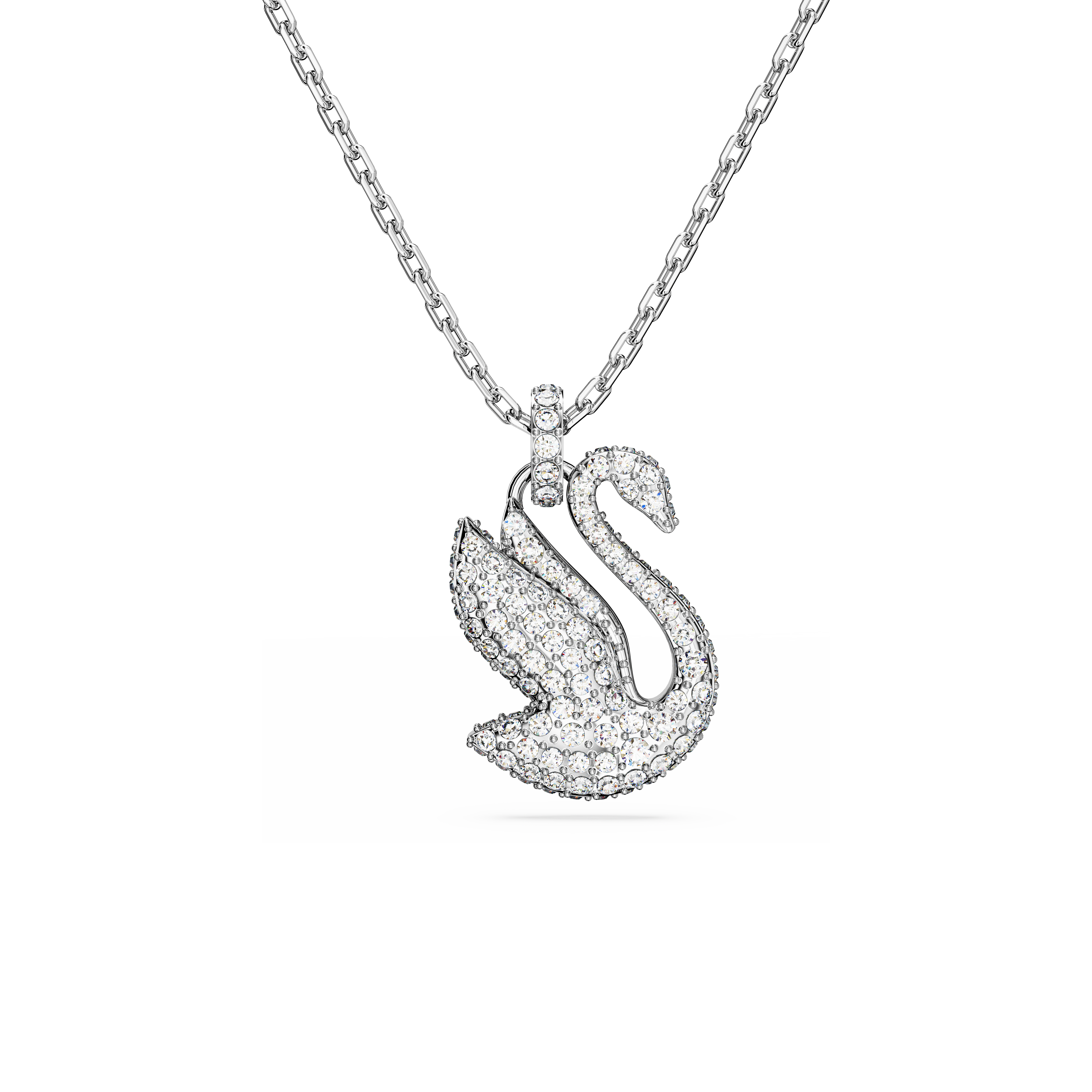 SWAROVSKI SWAROVSKI ICONIC SWAN PENDANT, SWAN, MEDIUM, PINK, ROSE GOLD-TONE PLATED 5647552