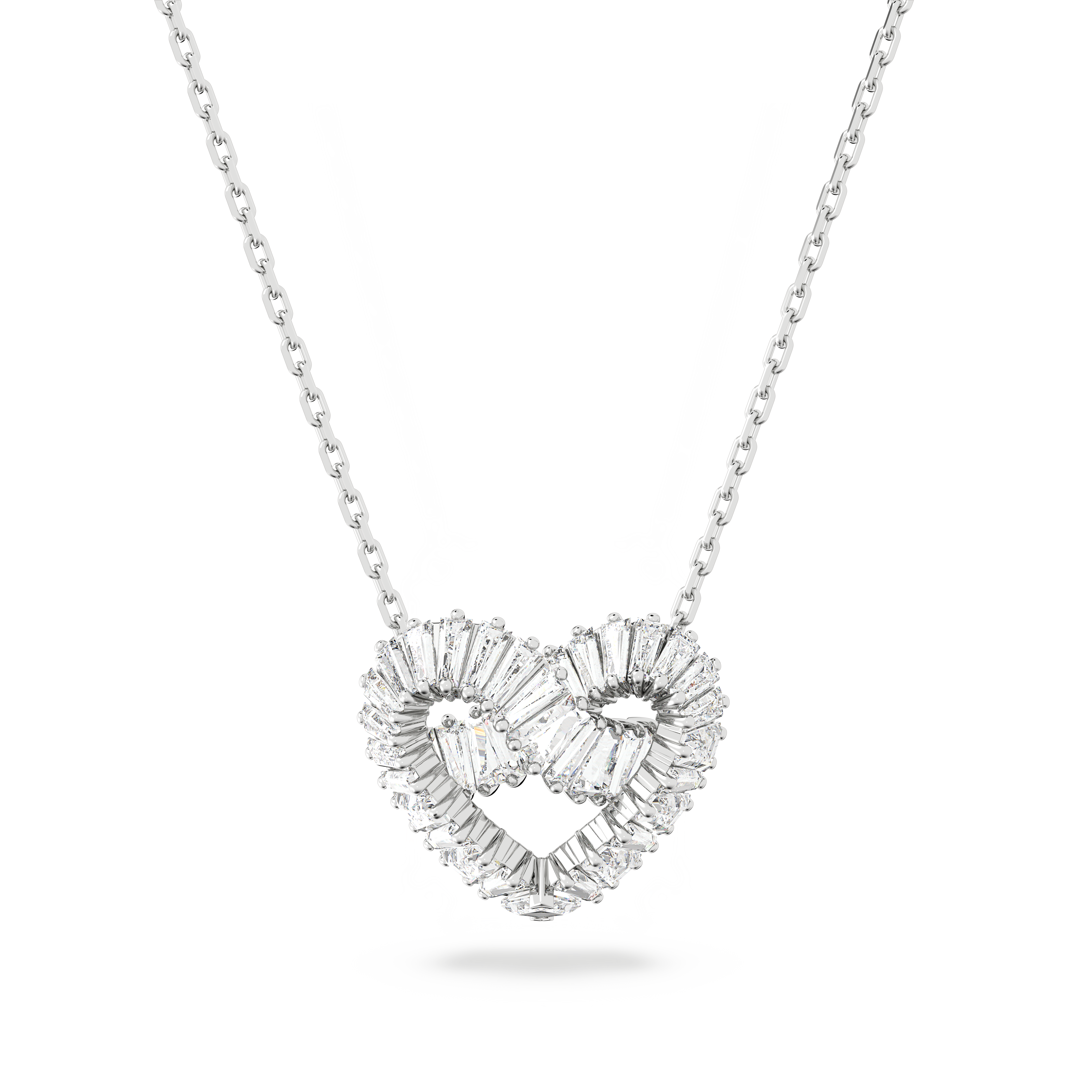 SWAROVSKI MATRIX PENDANT, MIXED CUTS, HEART, WHITE, RHODIUM PLATED 5647924