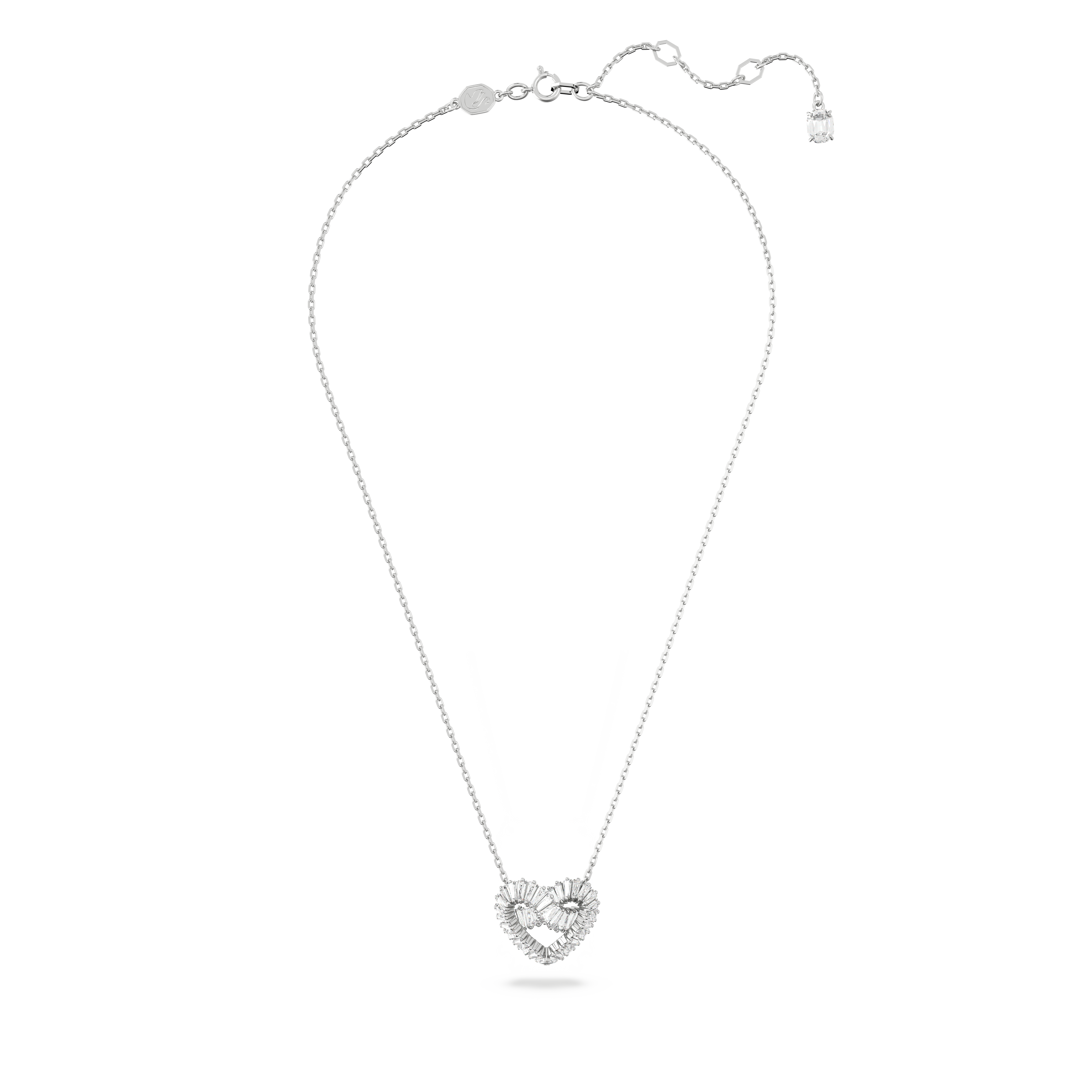 SWAROVSKI MATRIX PENDANT, MIXED CUTS, HEART, WHITE, RHODIUM PLATED 5647924