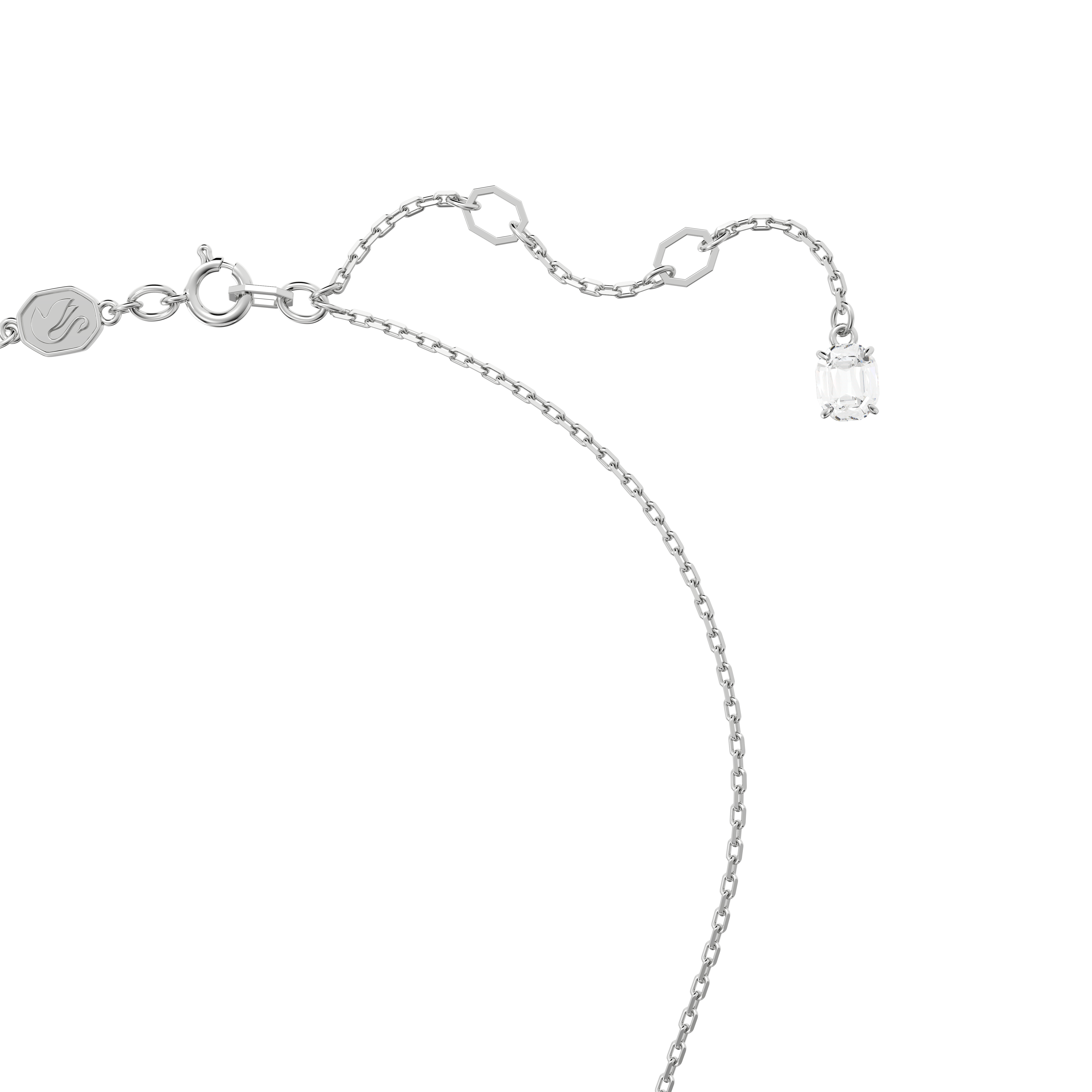 SWAROVSKI MATRIX PENDANT, MIXED CUTS, HEART, WHITE, RHODIUM PLATED 5647924