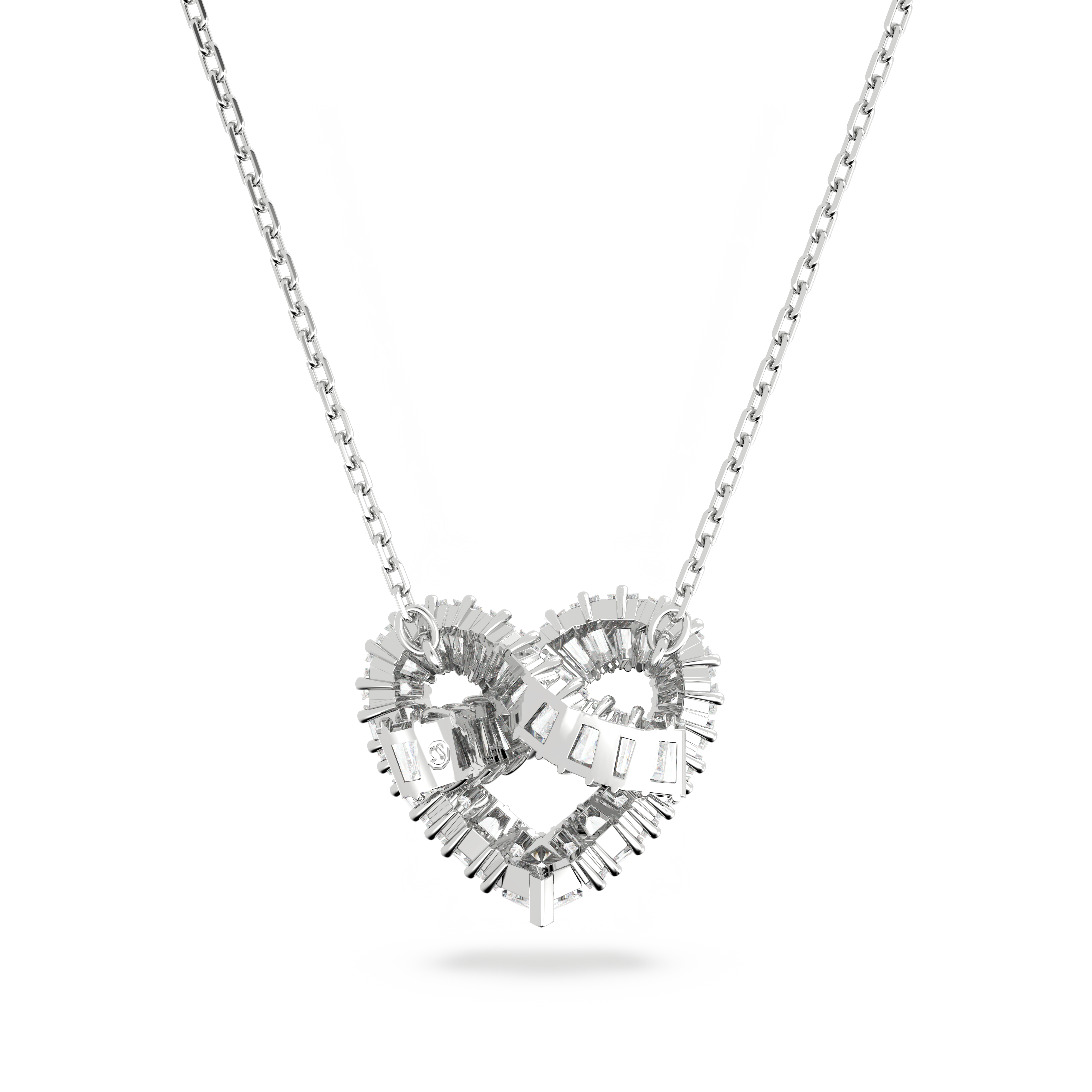 SWAROVSKI MATRIX PENDANT, MIXED CUTS, HEART, WHITE, RHODIUM PLATED 5647924