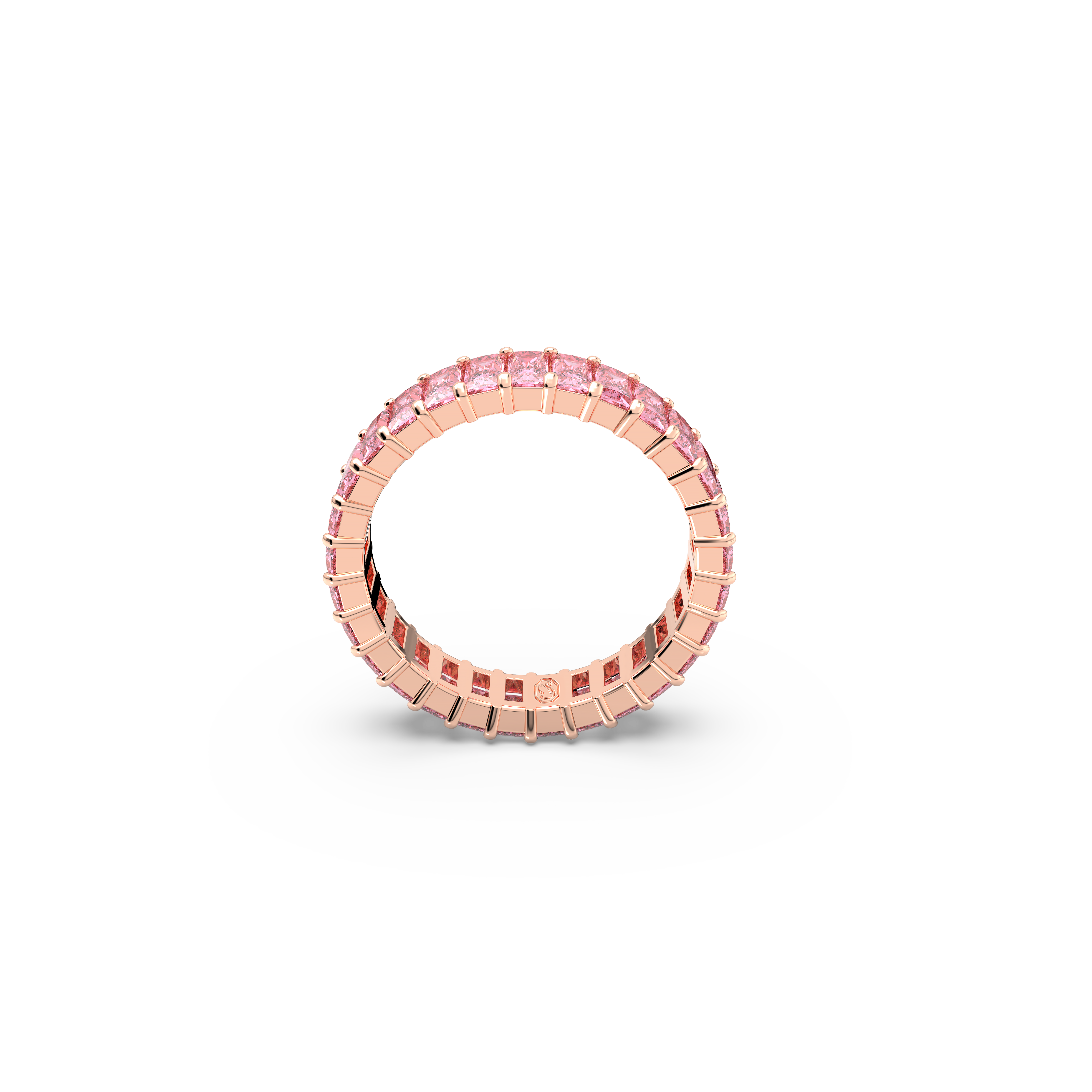 Swarovski Matrix ring, Baguette cut, Pink, Rose gold-tone plated 5648289