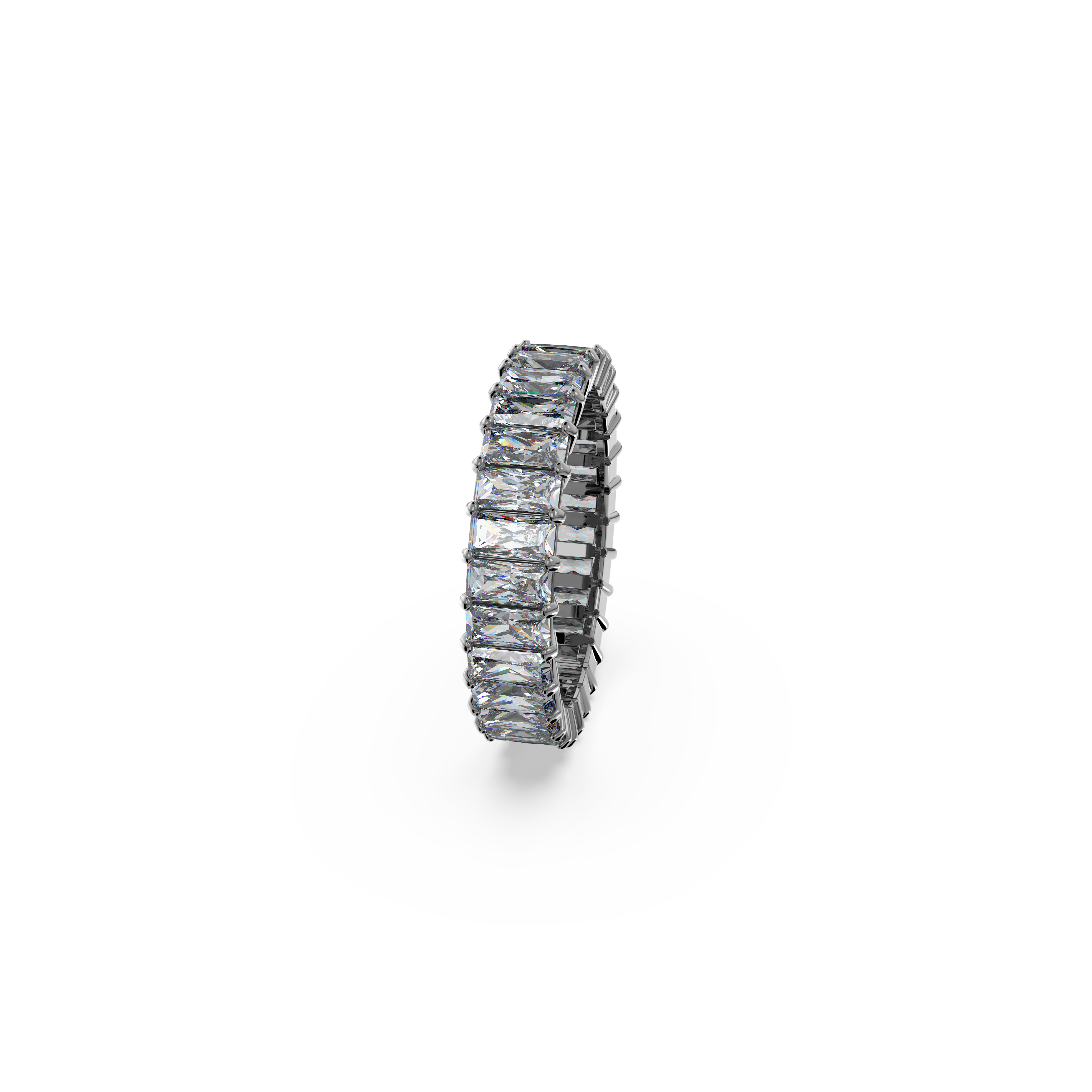 Swarovski Matrix ring, Baguette cut, Gray, Ruthenium plated 5648915