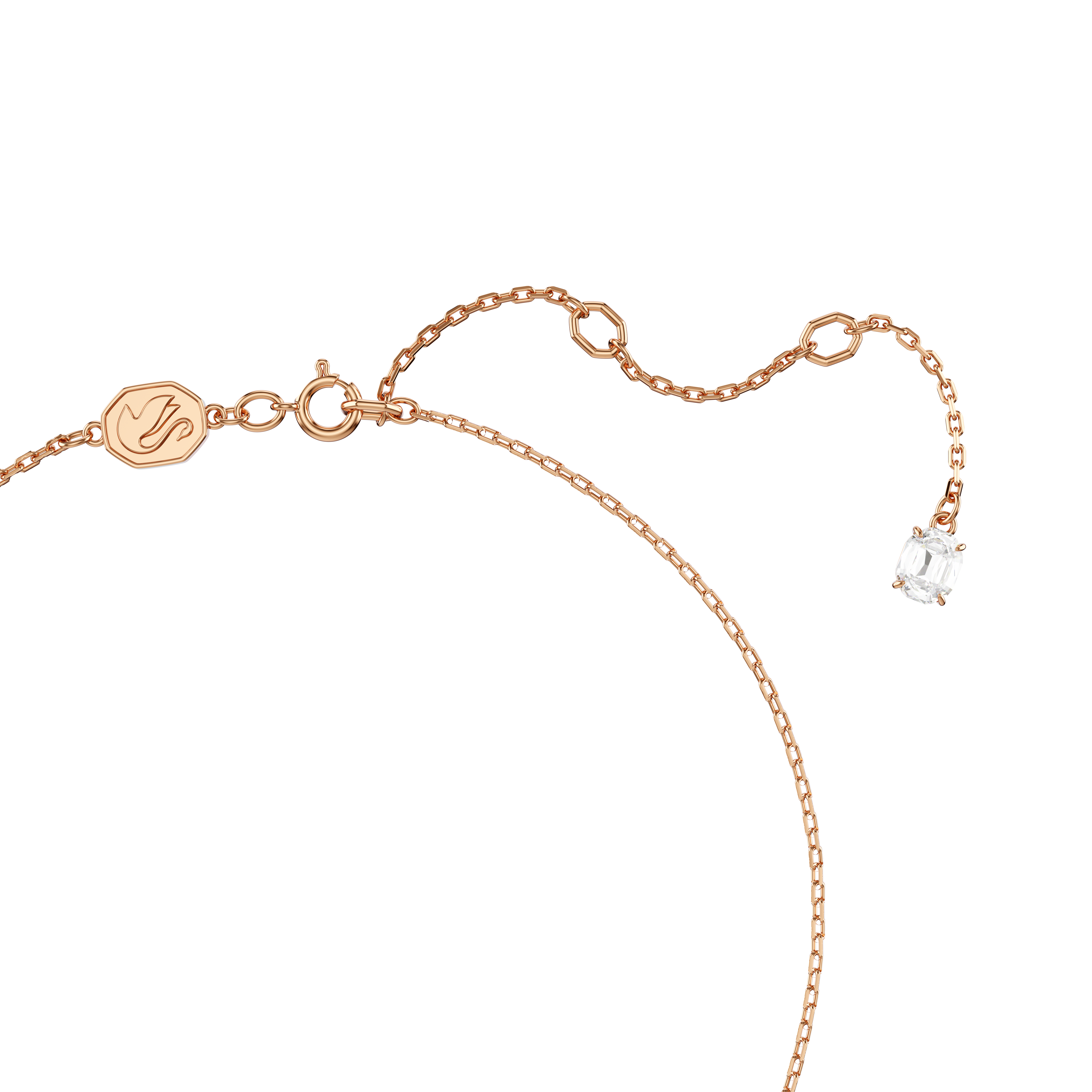 Swarovski Una Angelic pendant, Round cut, Pavé, White, Rose gold-tone plated 5648990