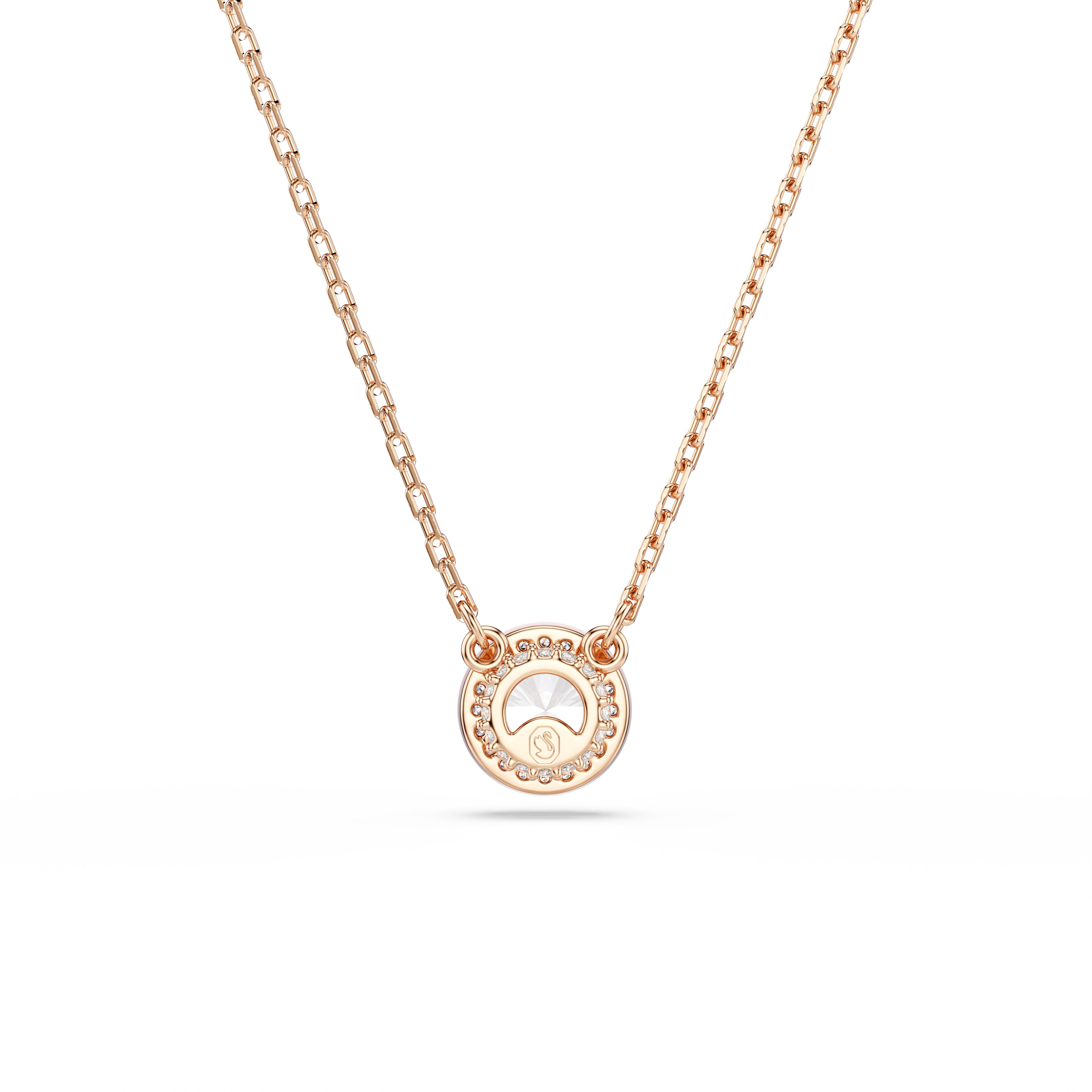 Swarovski Una Angelic pendant, Round cut, Pavé, White, Rose gold-tone plated 5648990