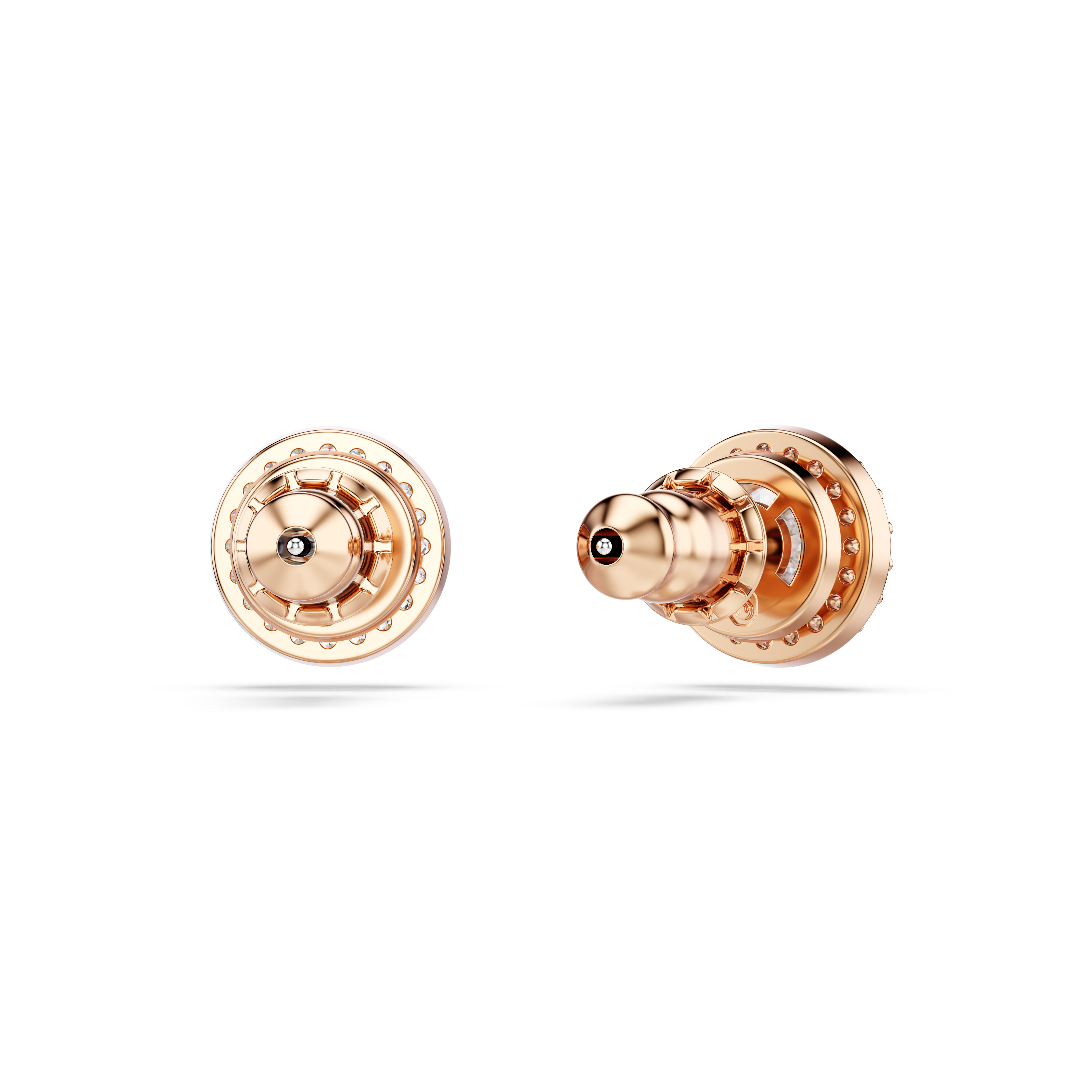 Swarovski Una Angelic stud earrings, Round cut, Pavé, White, Rose gold-tone plated 5648995