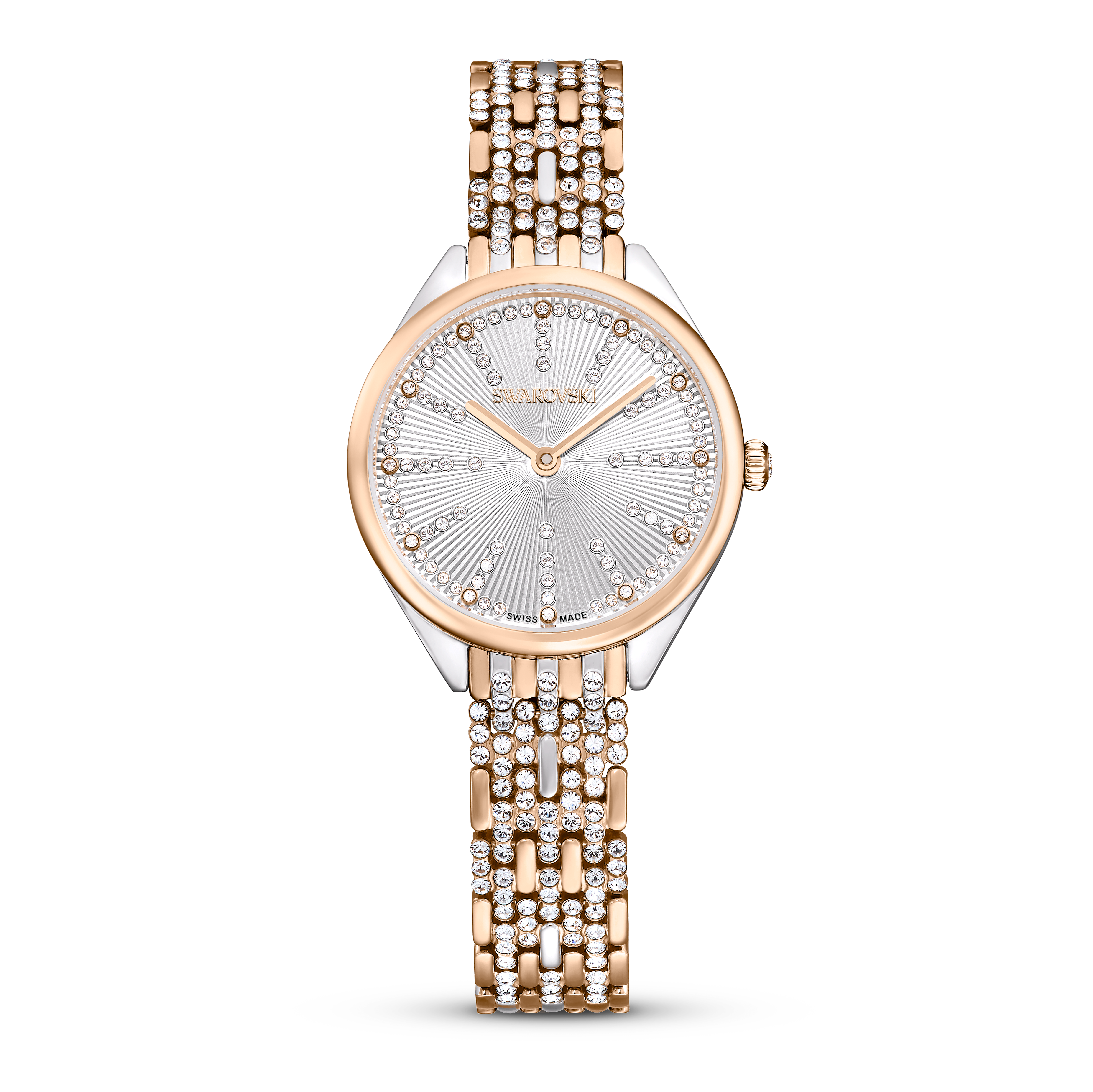 Swarovski Attract watch, Swiss Made, Pavé, Crystal bracelet, Rose gold tone, Mixed metal finish 5649987