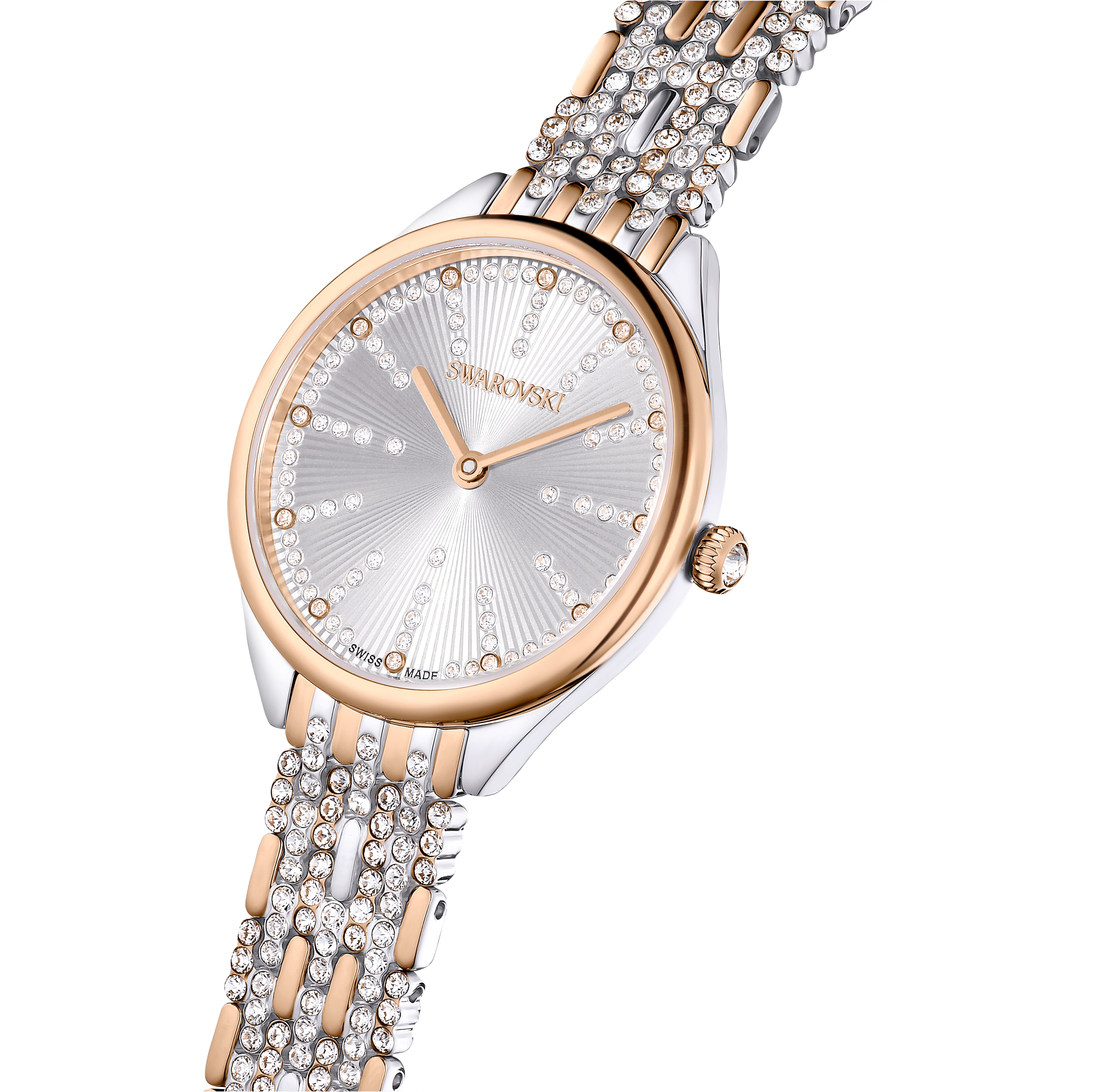 Swarovski Attract watch, Swiss Made, Pavé, Crystal bracelet, Rose gold tone, Mixed metal finish 5649987