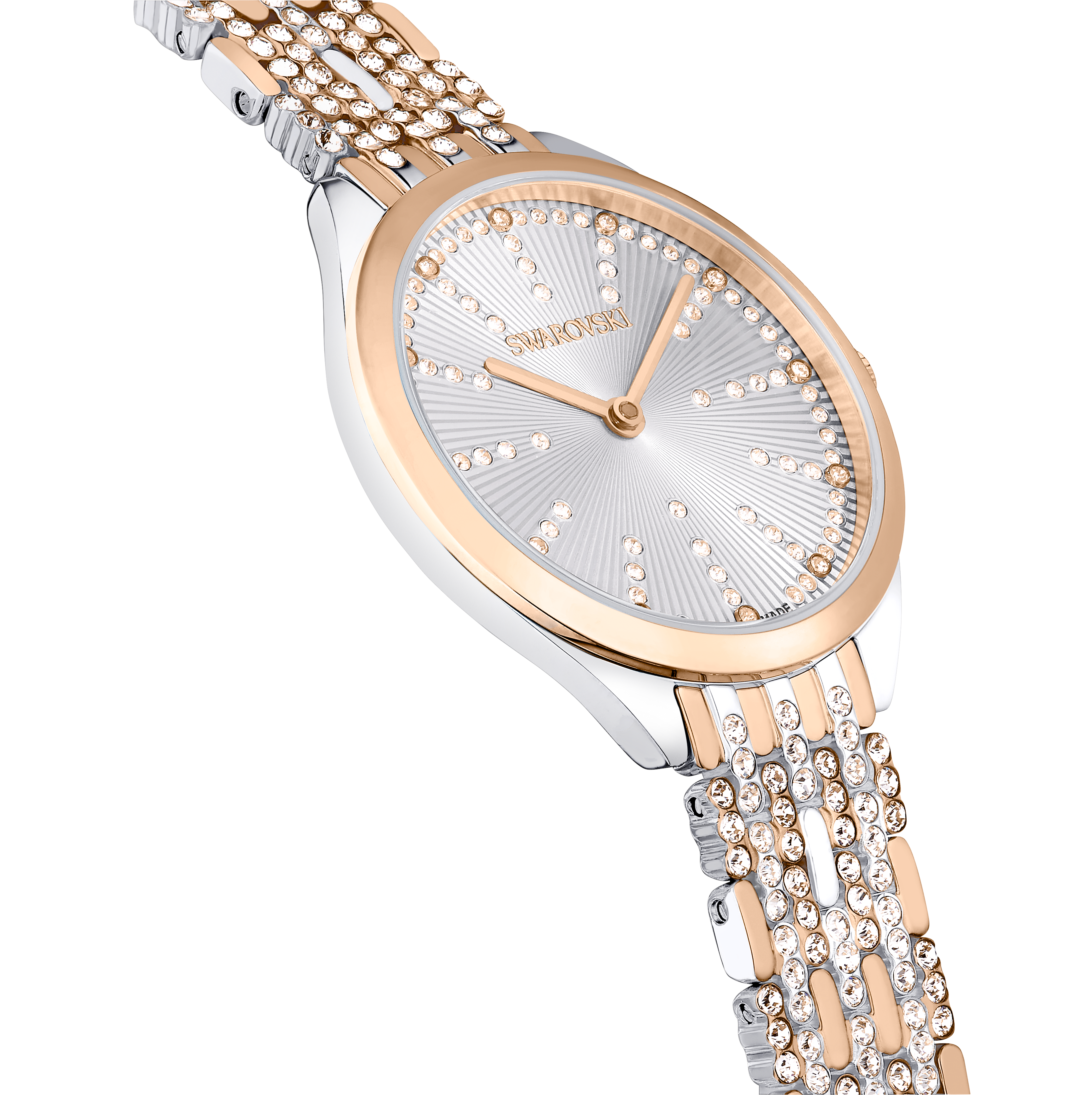 Swarovski Attract watch, Swiss Made, Pavé, Crystal bracelet, Rose gold tone, Mixed metal finish 5649987