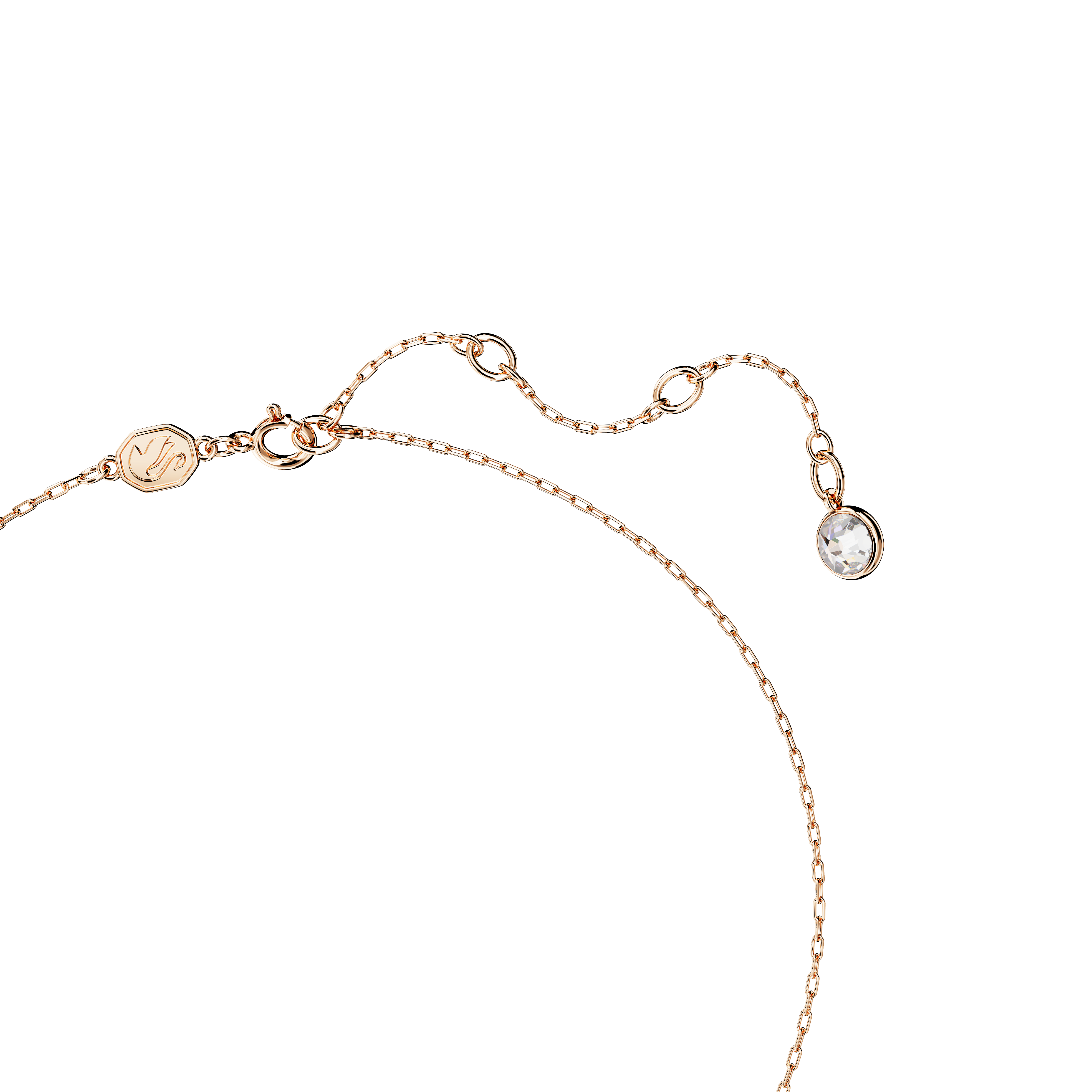 SWAROVSKI SWAROVSKI ICONIC SWAN PENDANT, SWAN, MEDIUM, GREEN, ROSE GOLD-TONE PLATED 5650067