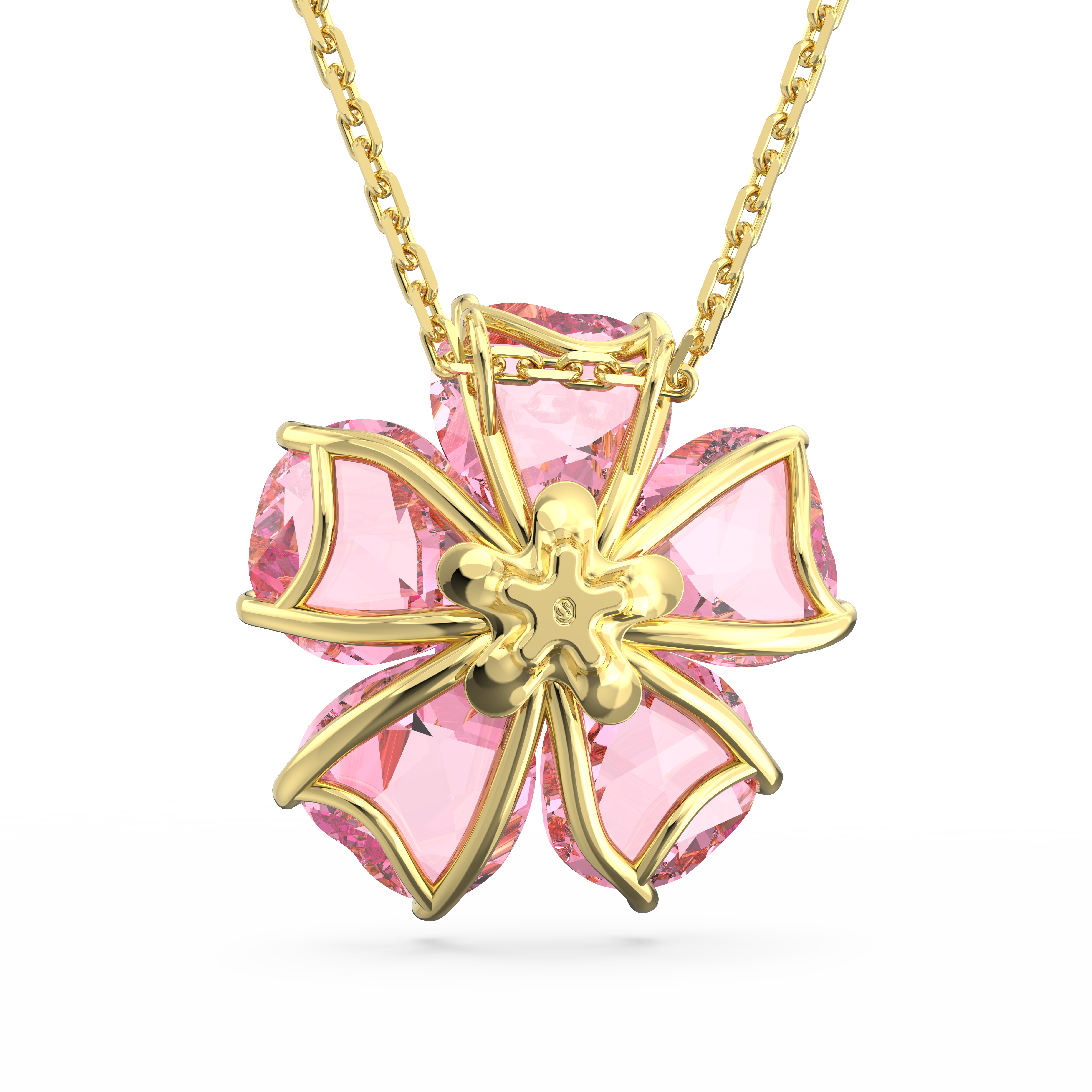 Swarovski Idyllia necklace, Flower, Pink, Gold-tone plated 5650569