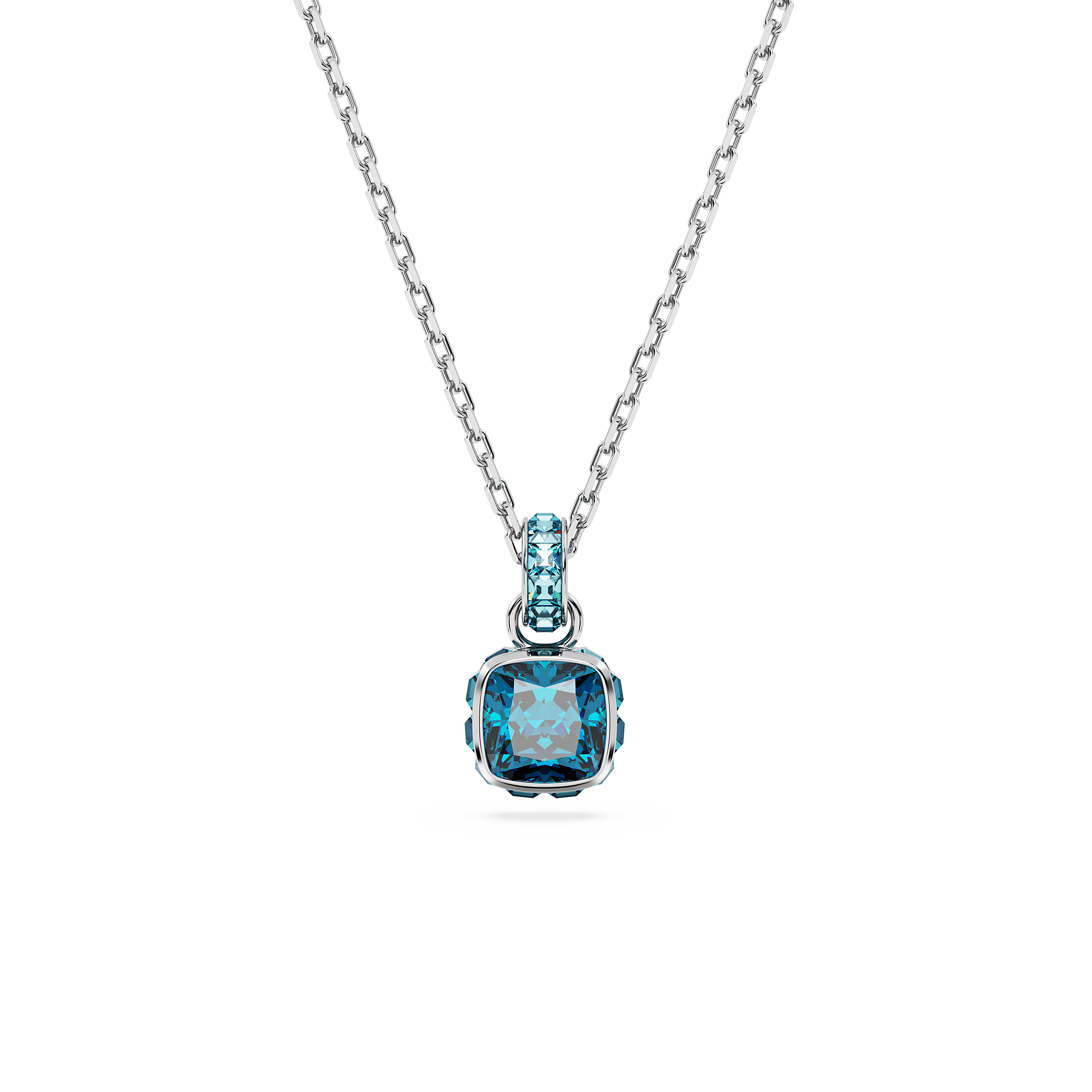 Swarovski Birthstone pendant, Square cut, December, Blue, Rhodium plated 5651707