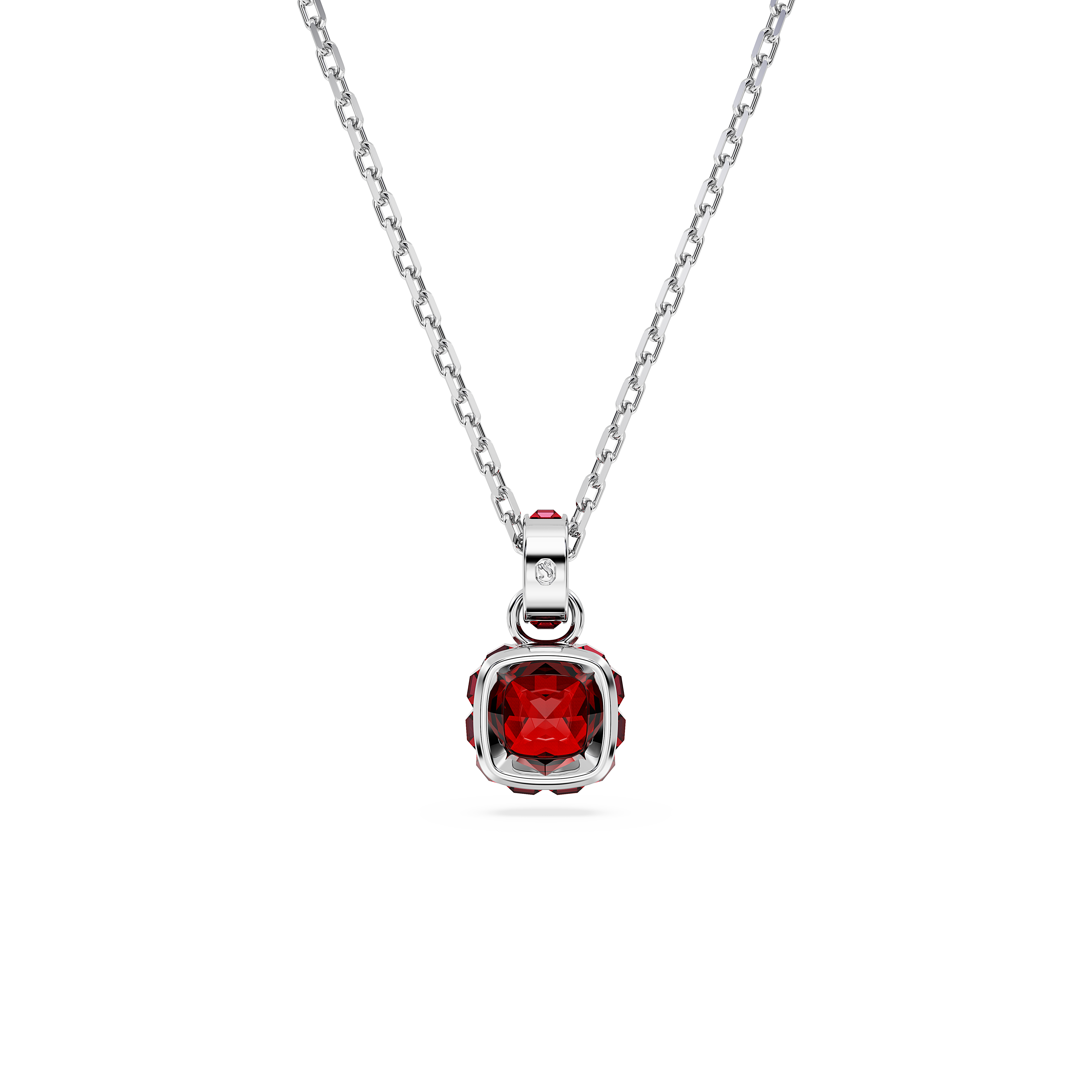 Swarovski Birthstone pendant, Square cut, January, Red, Rhodium plated 5651709