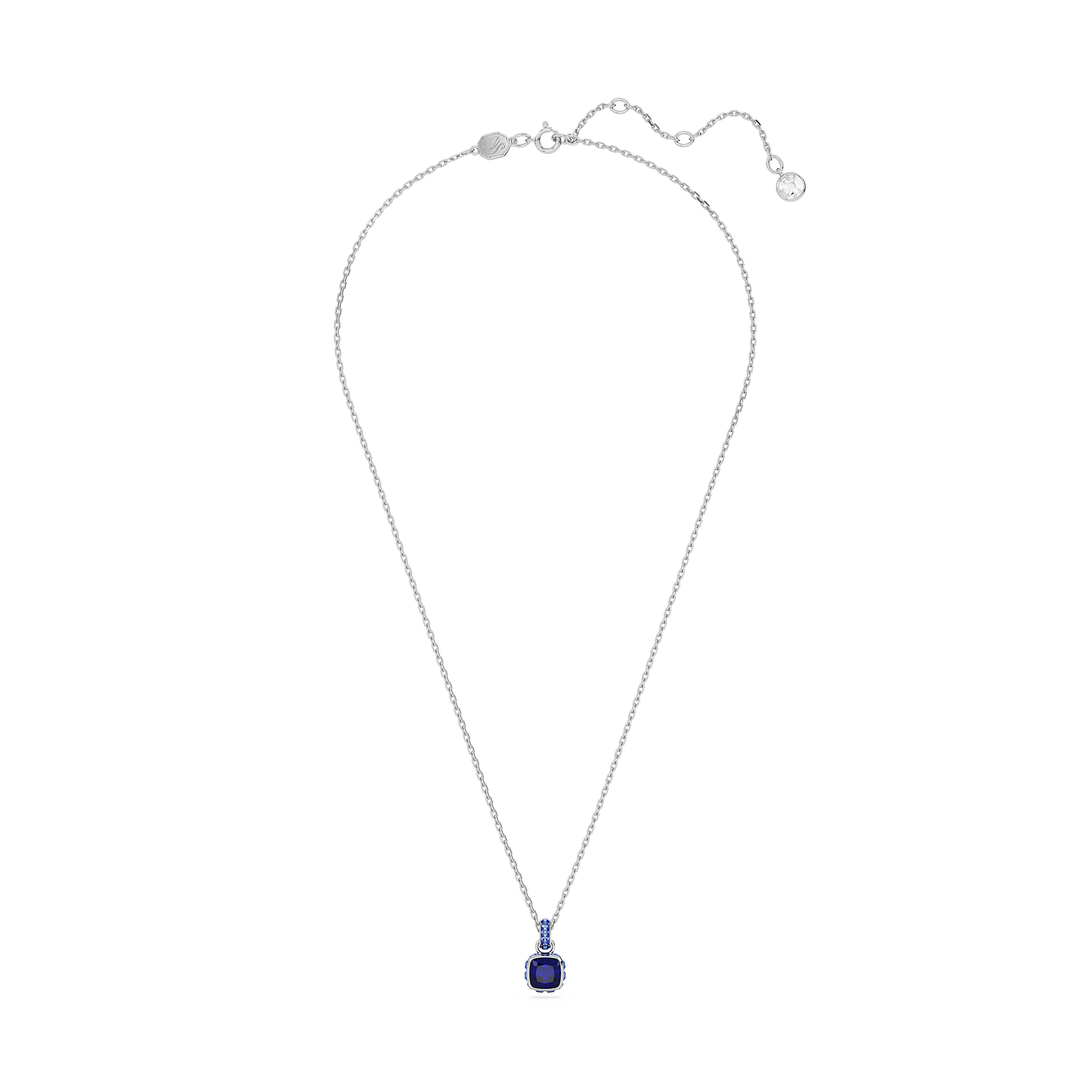 Swarovski Birthstone pendant, Square cut, September, Blue, Rhodium plated 5651790