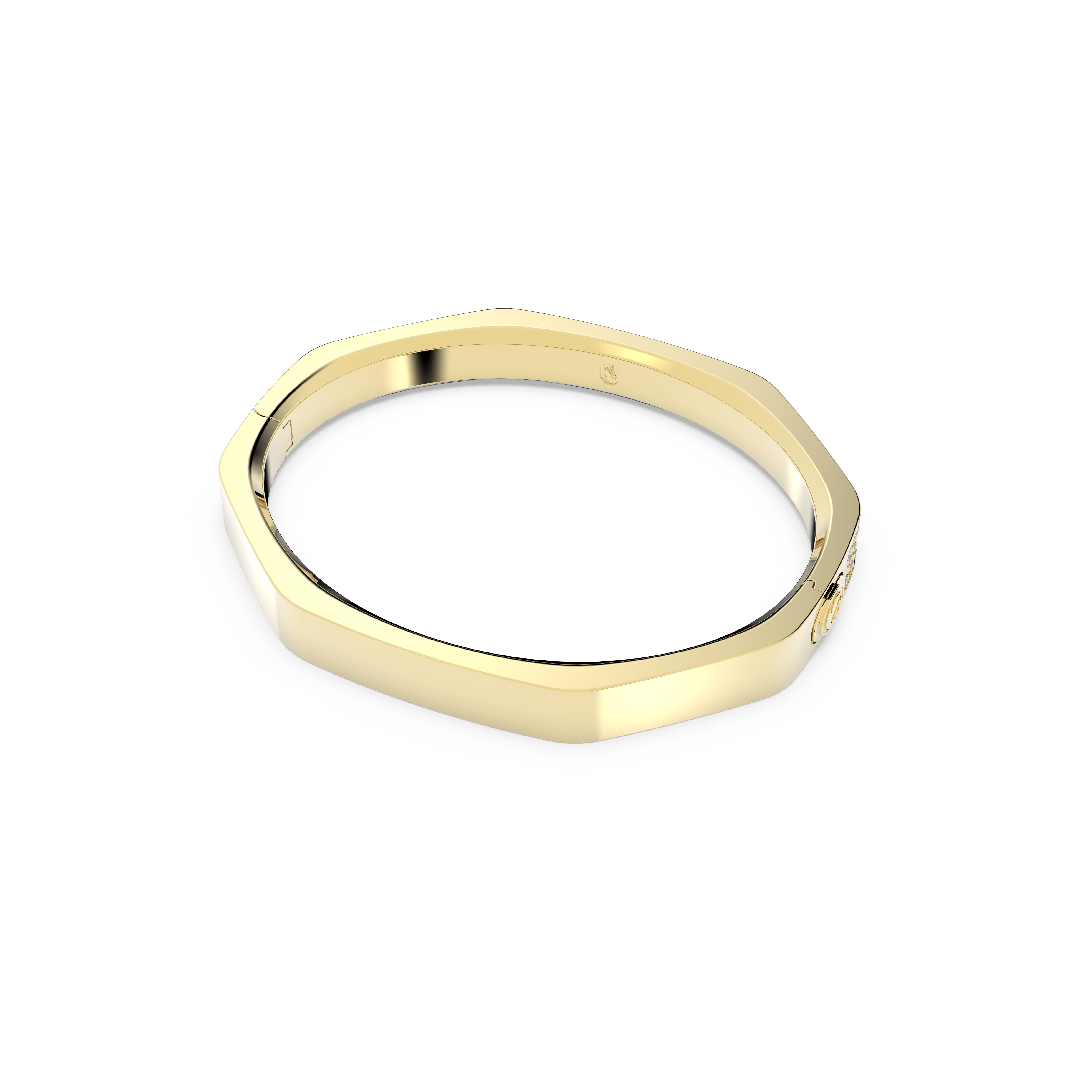 SWAROVSKI DEXTERA BANGLE, OCTAGON SHAPE, WHITE, GOLD-TONE PLATED