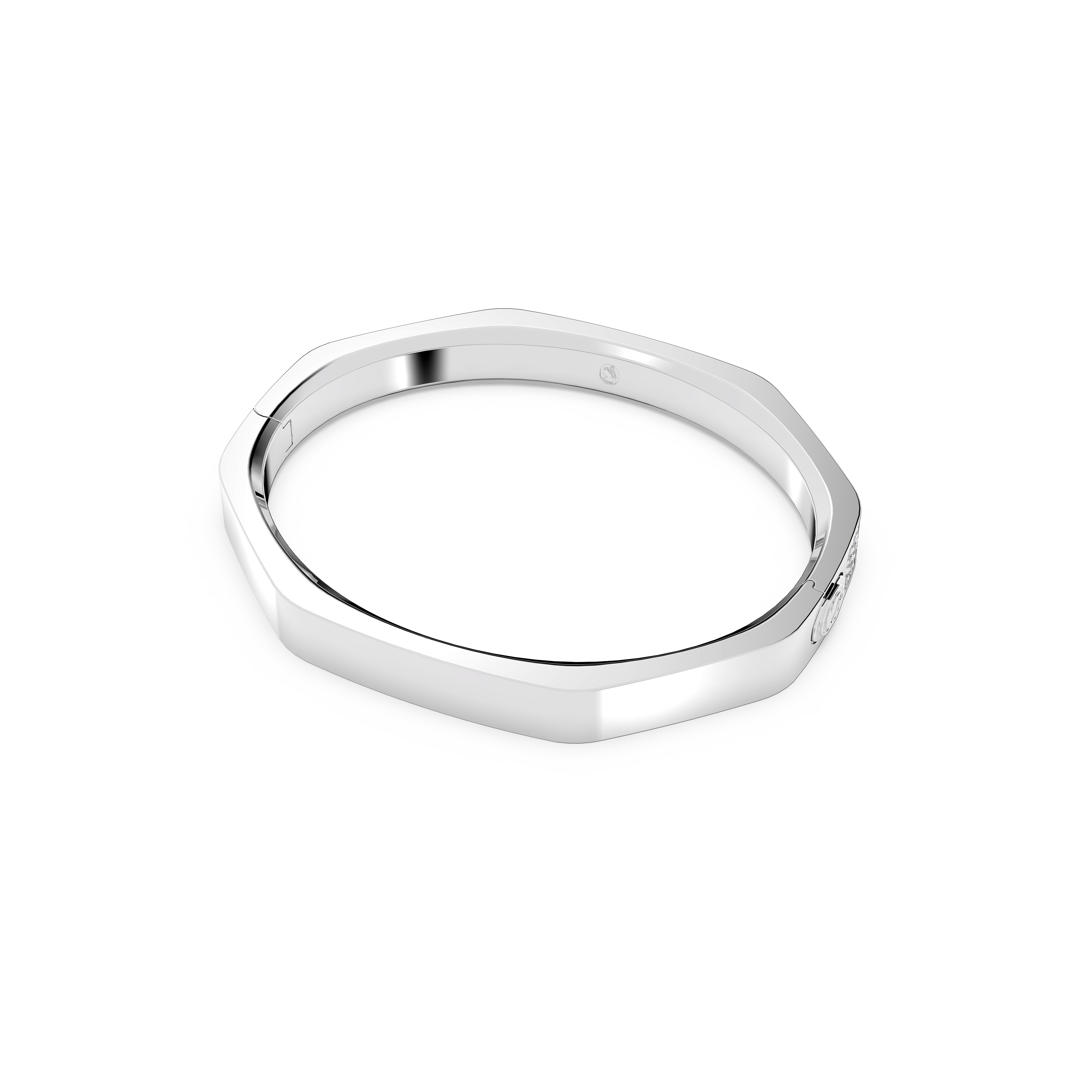 SWAROVSKI DEXTERA BANGLE, OCTAGON SHAPE, WHITE, RHODIUM PLATED