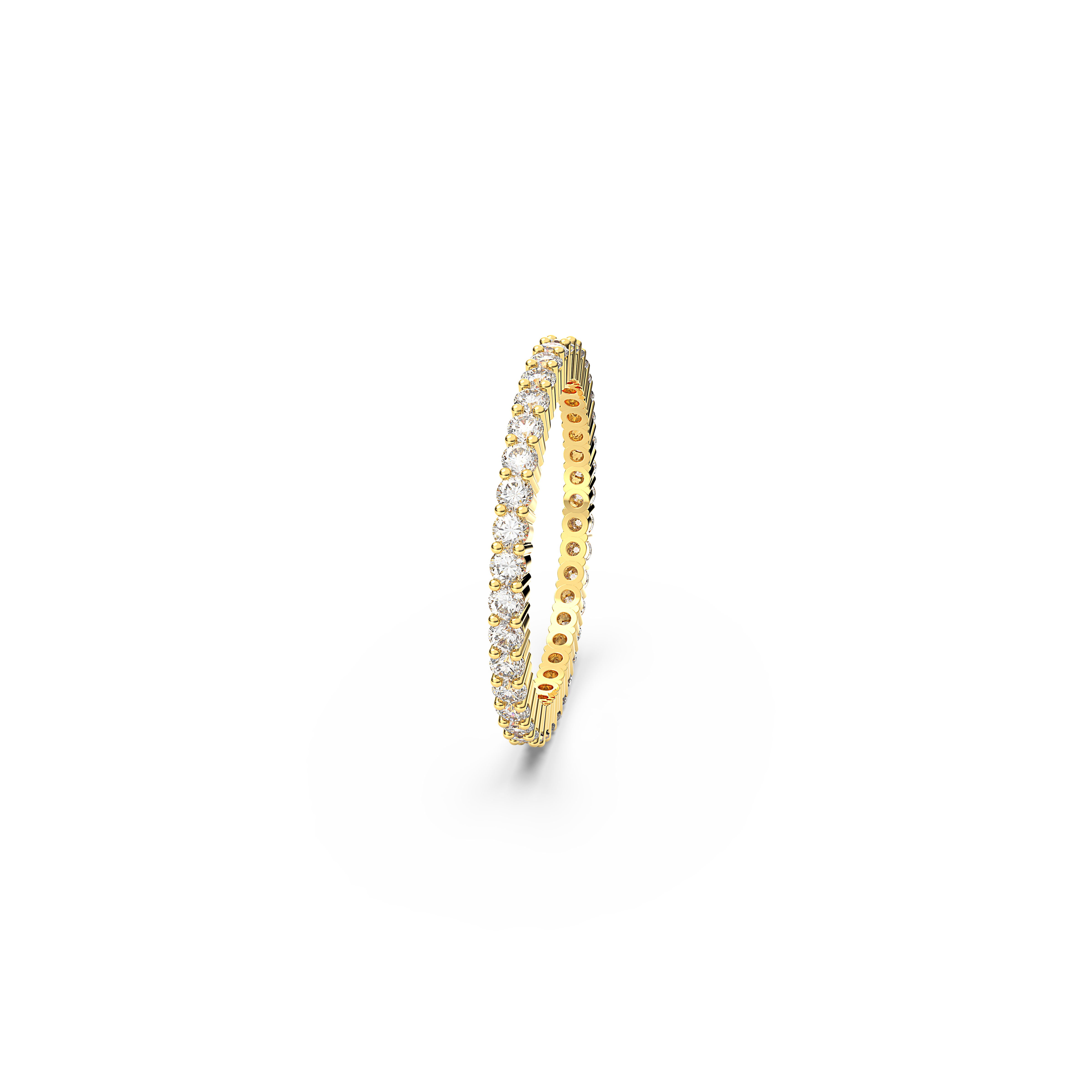SWAROVSKI VITTORE RING, ROUND CUT, WHITE, GOLD-TONE FINISH