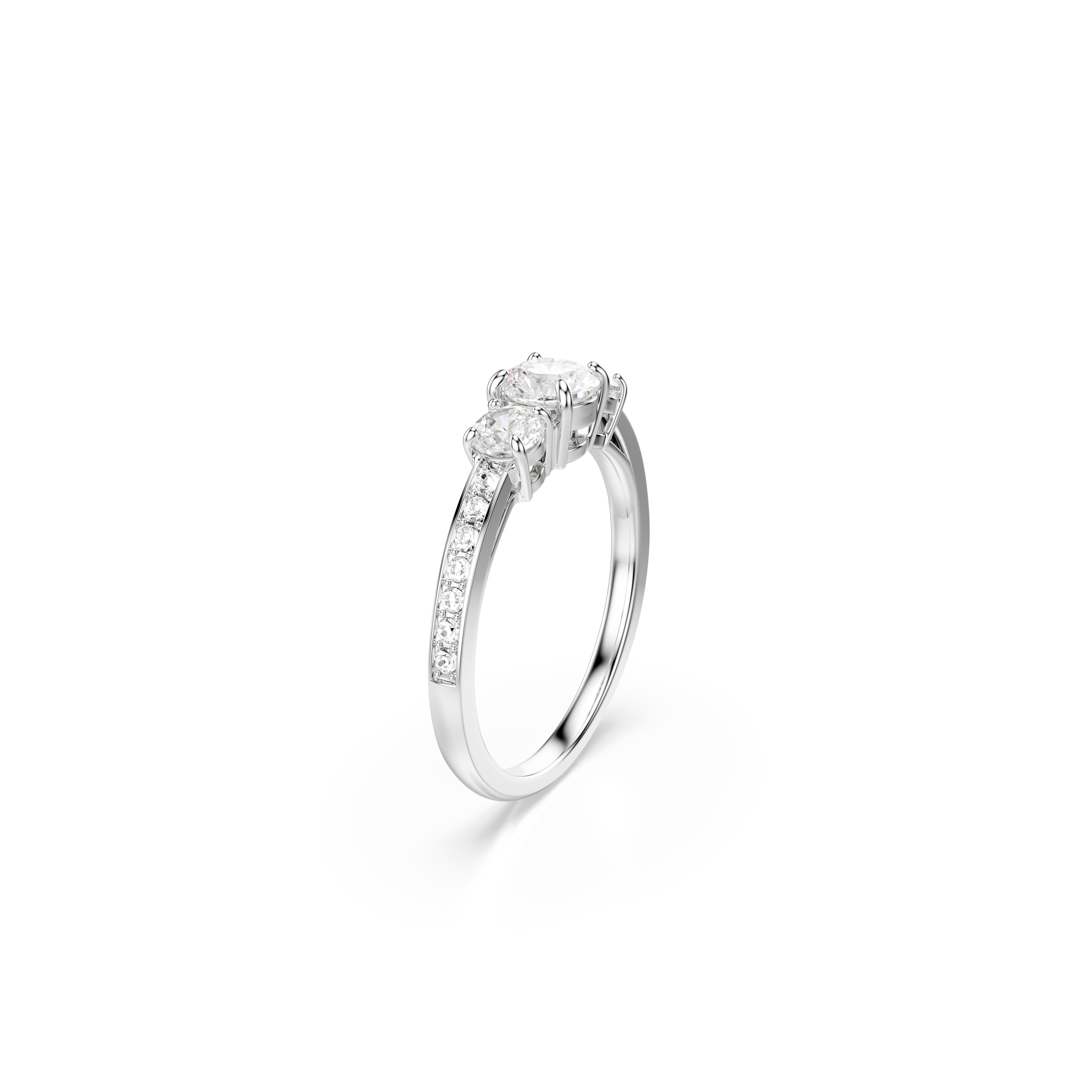 Swarovski Stilla Attract ring, Round cut, White, Silver-tone finish 5655713