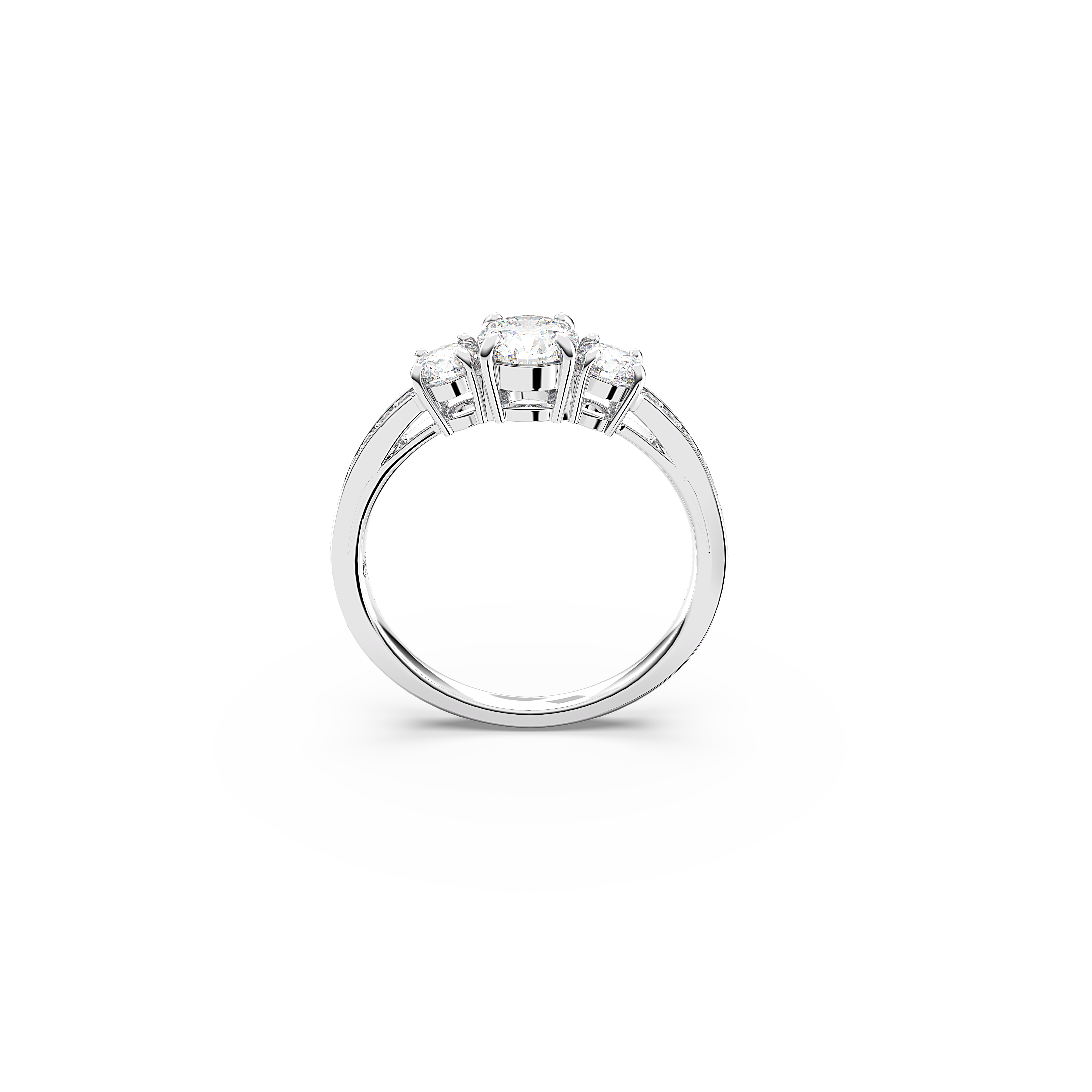 SWAROVSKI ATTRACT TRILOGY RING, ROUND CUT, WHITE, SILVER-TONE FINISH