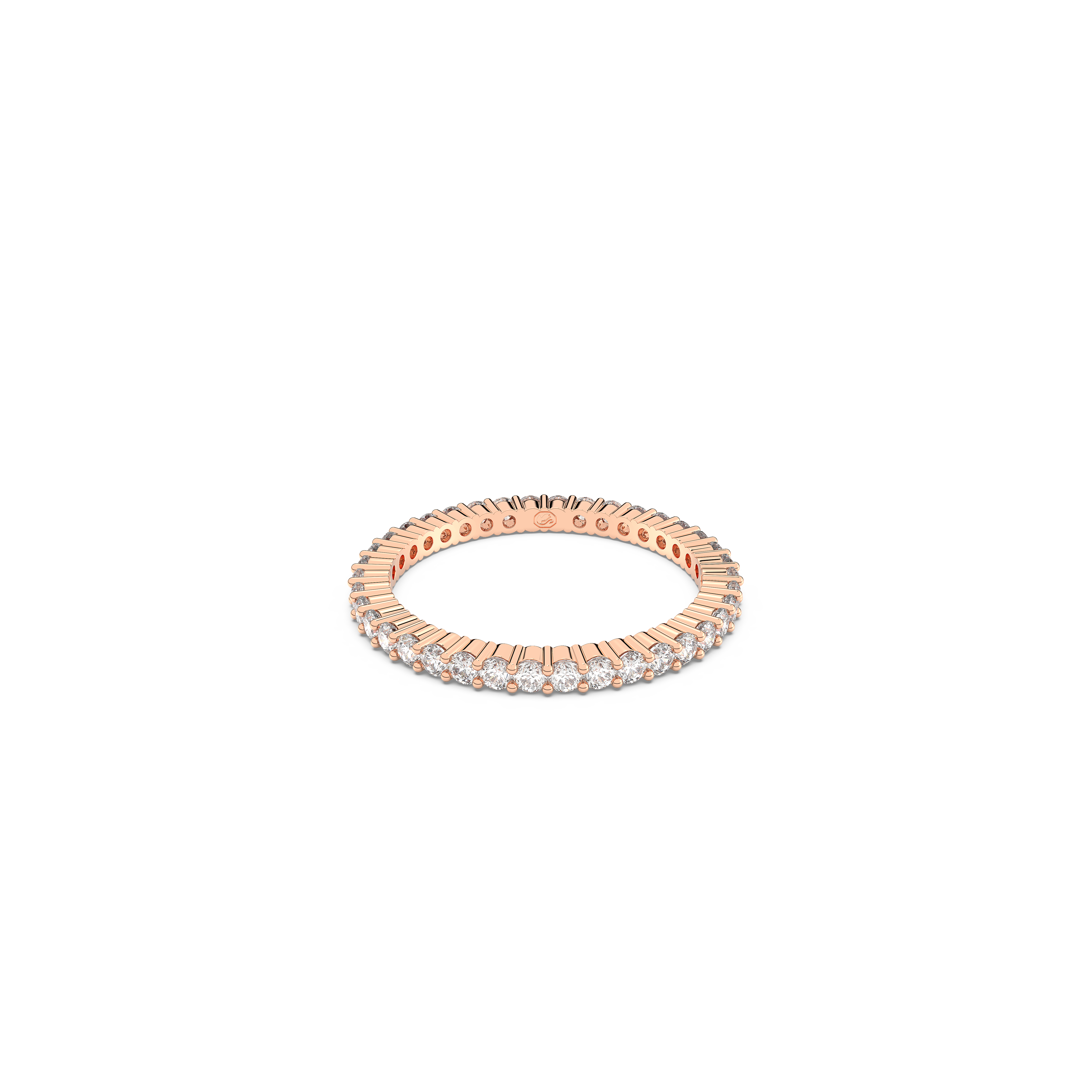SWAROVSKI VITTORE RING, ROUND CUT, WHITE, ROSE GOLD-TONE FINISH