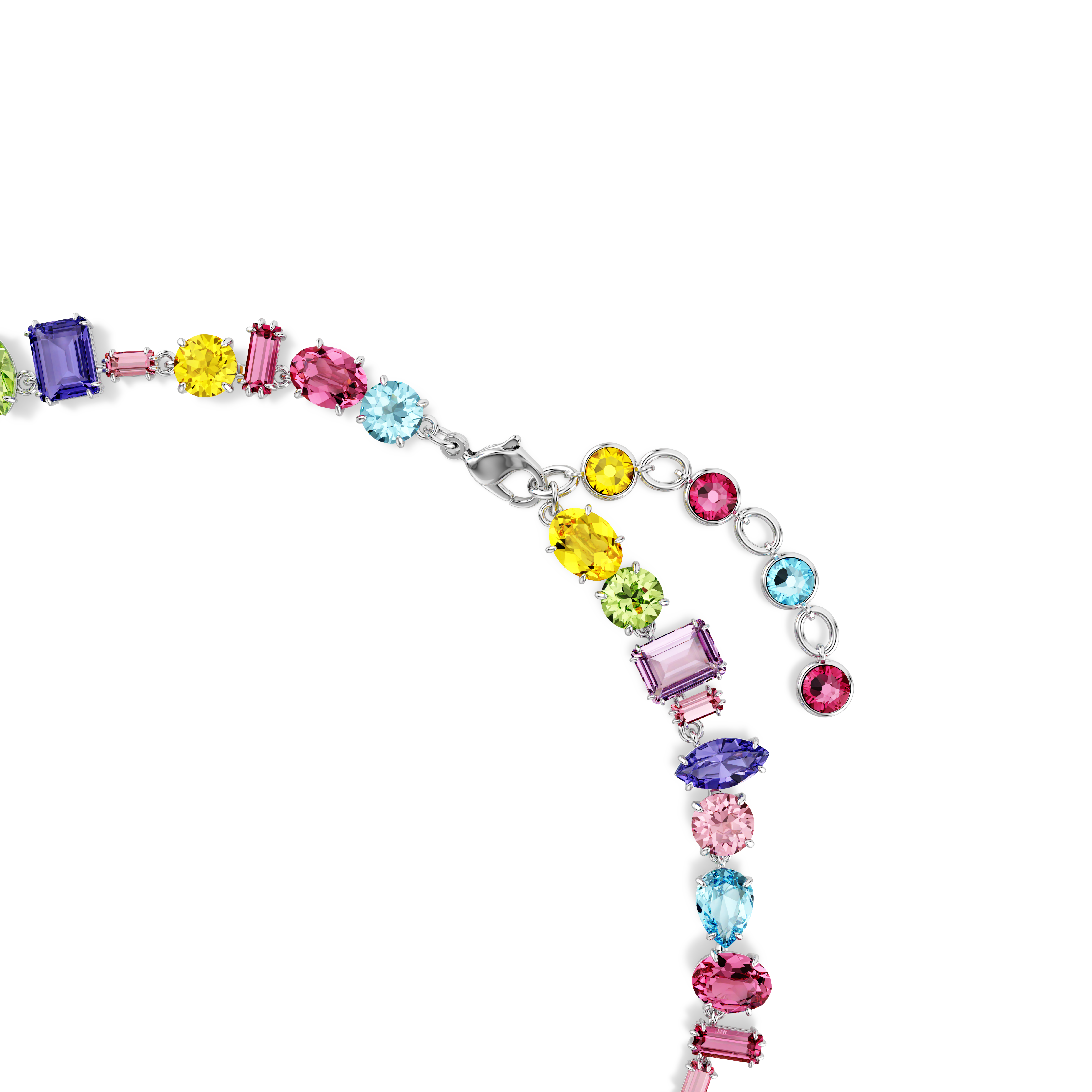 Swarovski Gema necklace, Mixed cuts, Multicolored, Rhodium plated 5656397