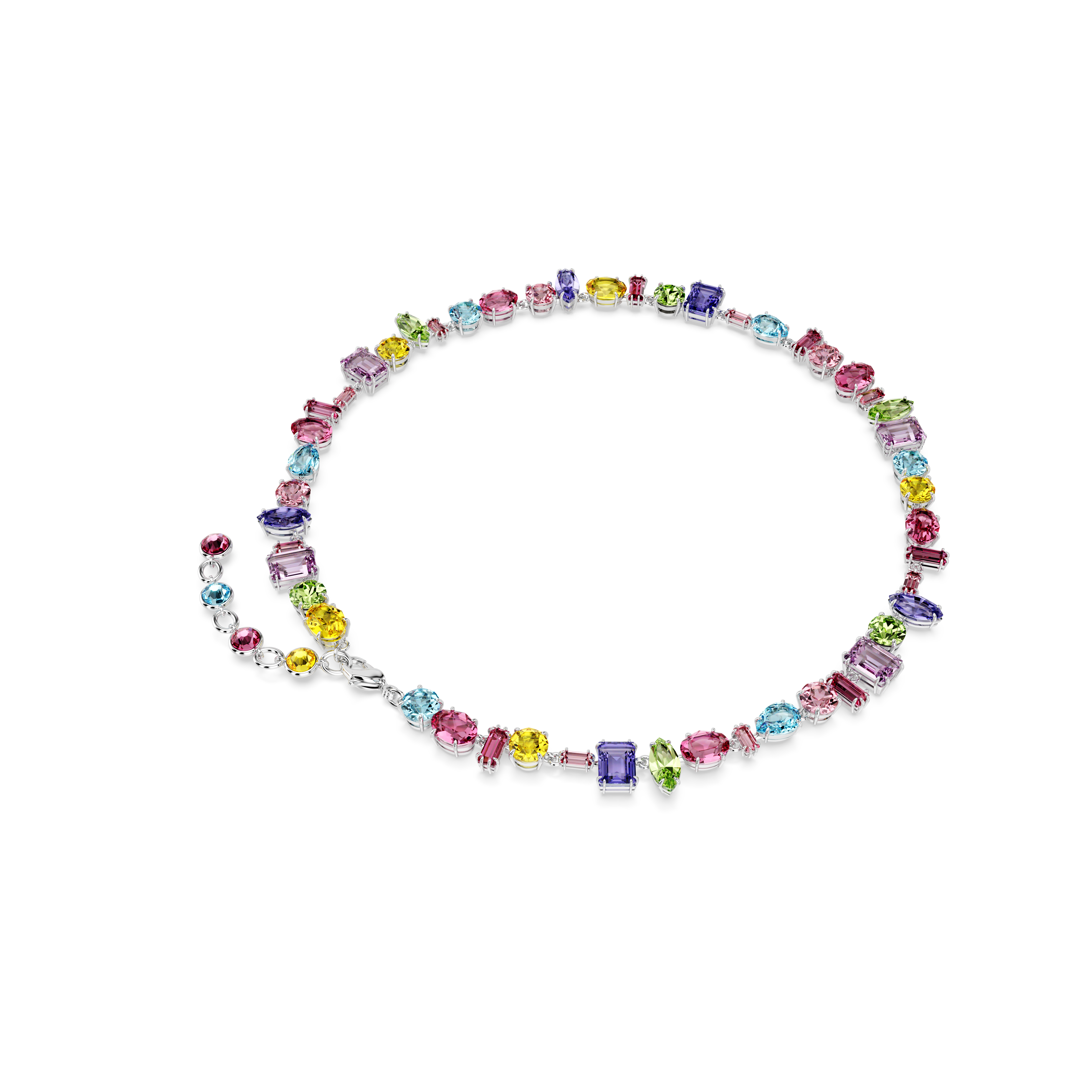 SWAROVSKI GEMA NECKLACE, MIXED CUTS, MULTICOLORED, RHODIUM PLATED 5656397