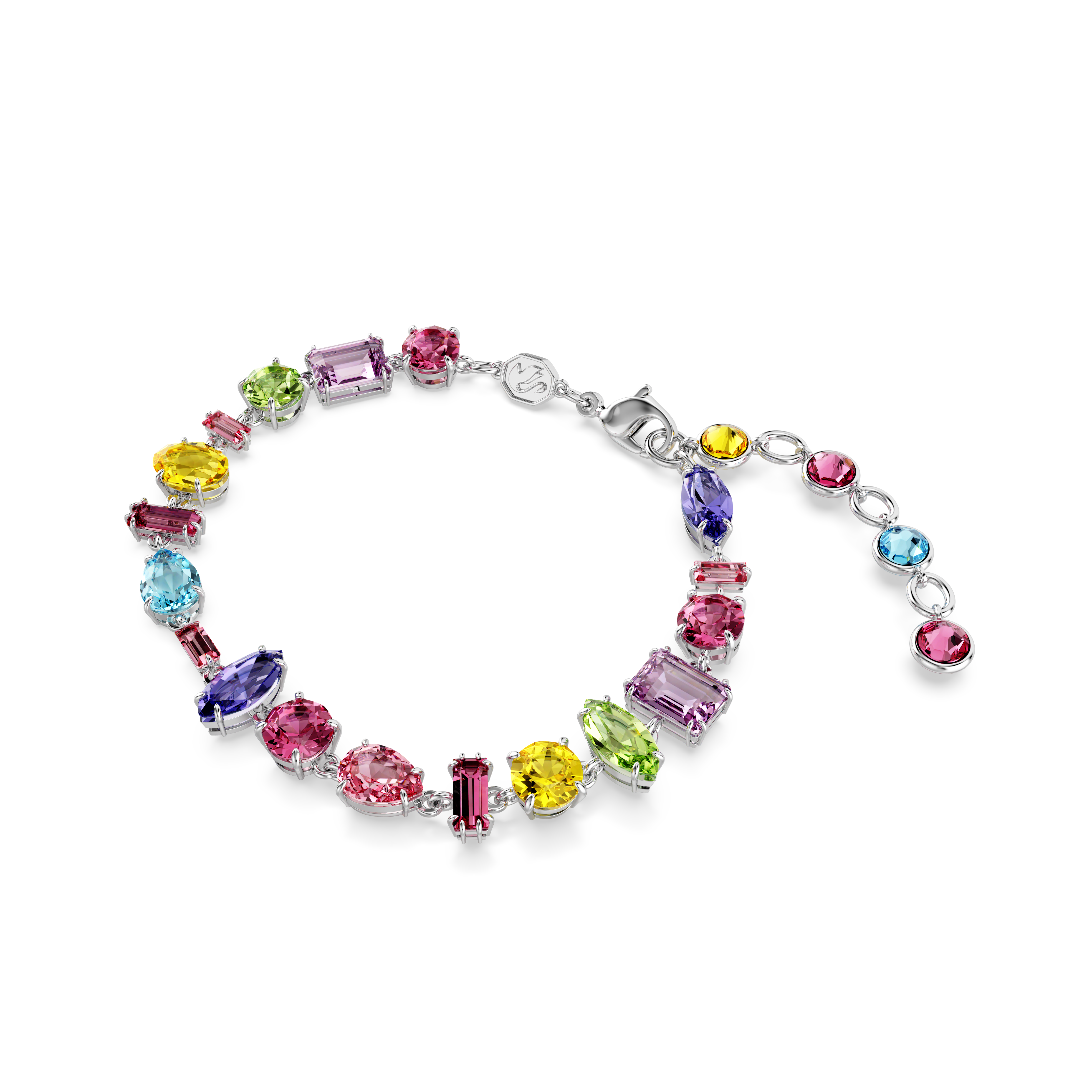 Swarovski Gema bracelet, Mixed cuts, Multicolored, Rhodium plated 5656427