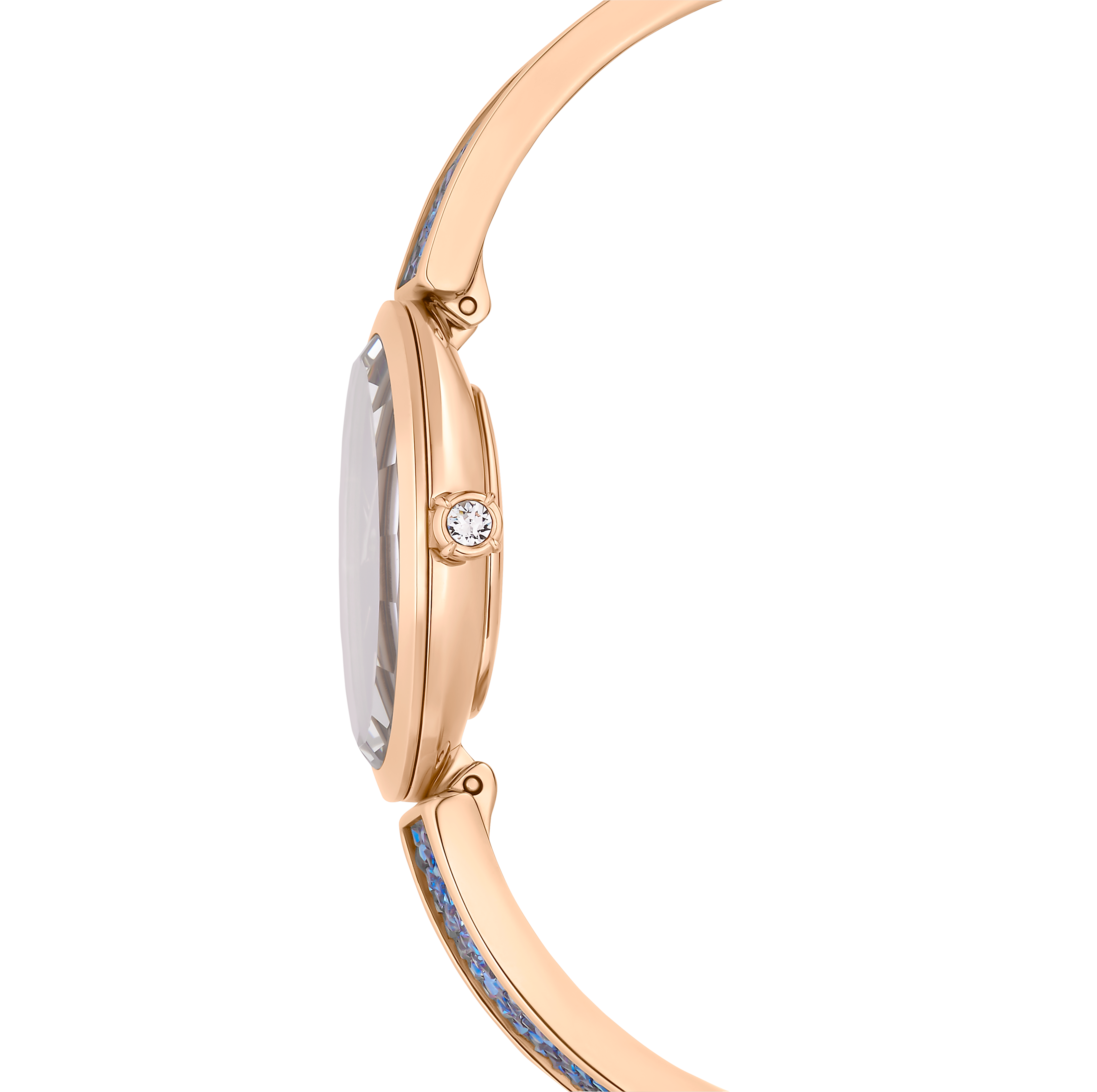 Swarovski Crystal Rock oval watch, Swiss Made, Crystal bracelet, Blue, Rose gold-tone finish 5656822