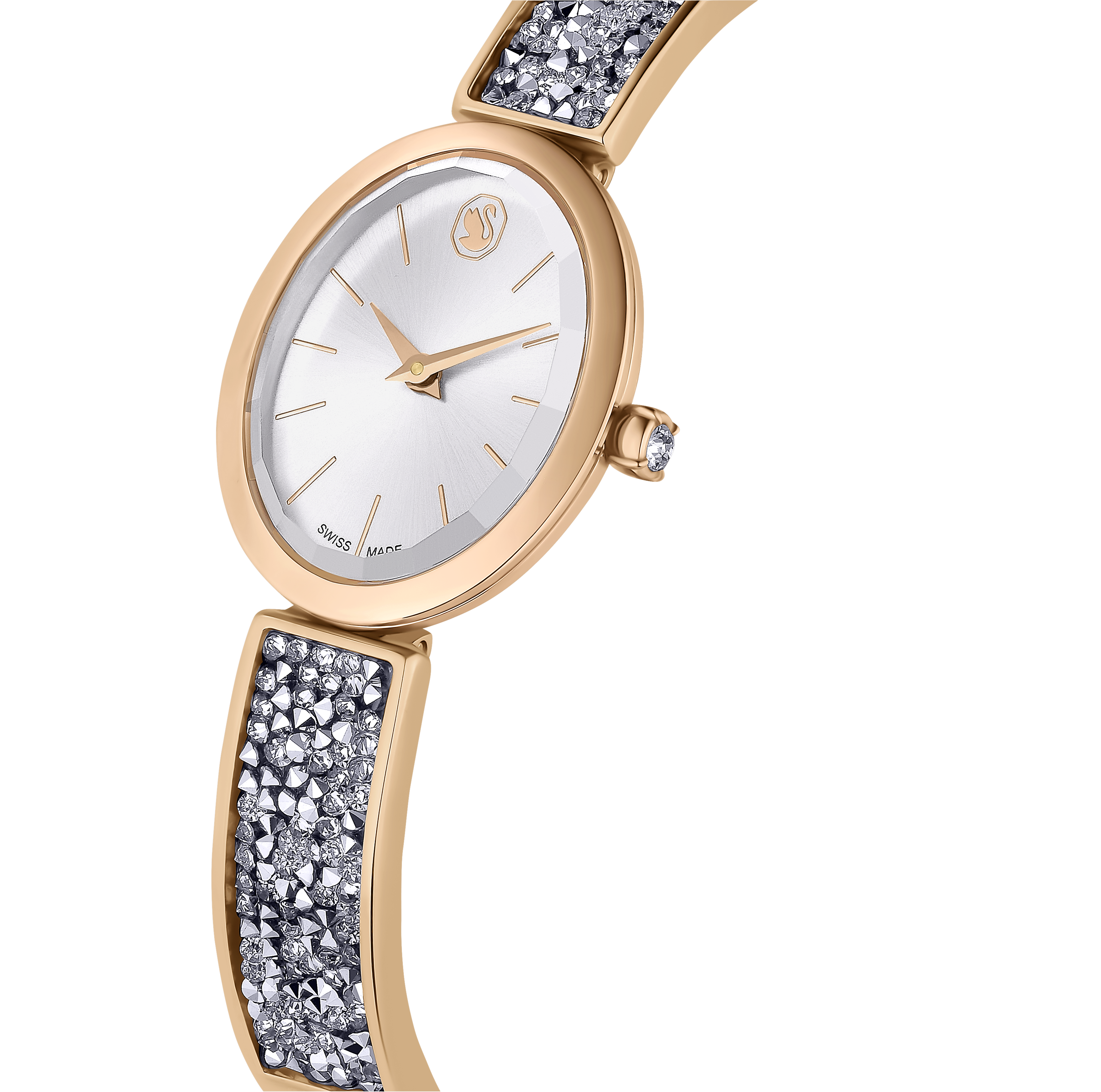 SWAROVSKI CRYSTAL ROCK OVAL WATCH, SWISS MADE, METAL BRACELET, ROSE GOLD TONE, ROSE GOLD-TONE FINISH 5656851